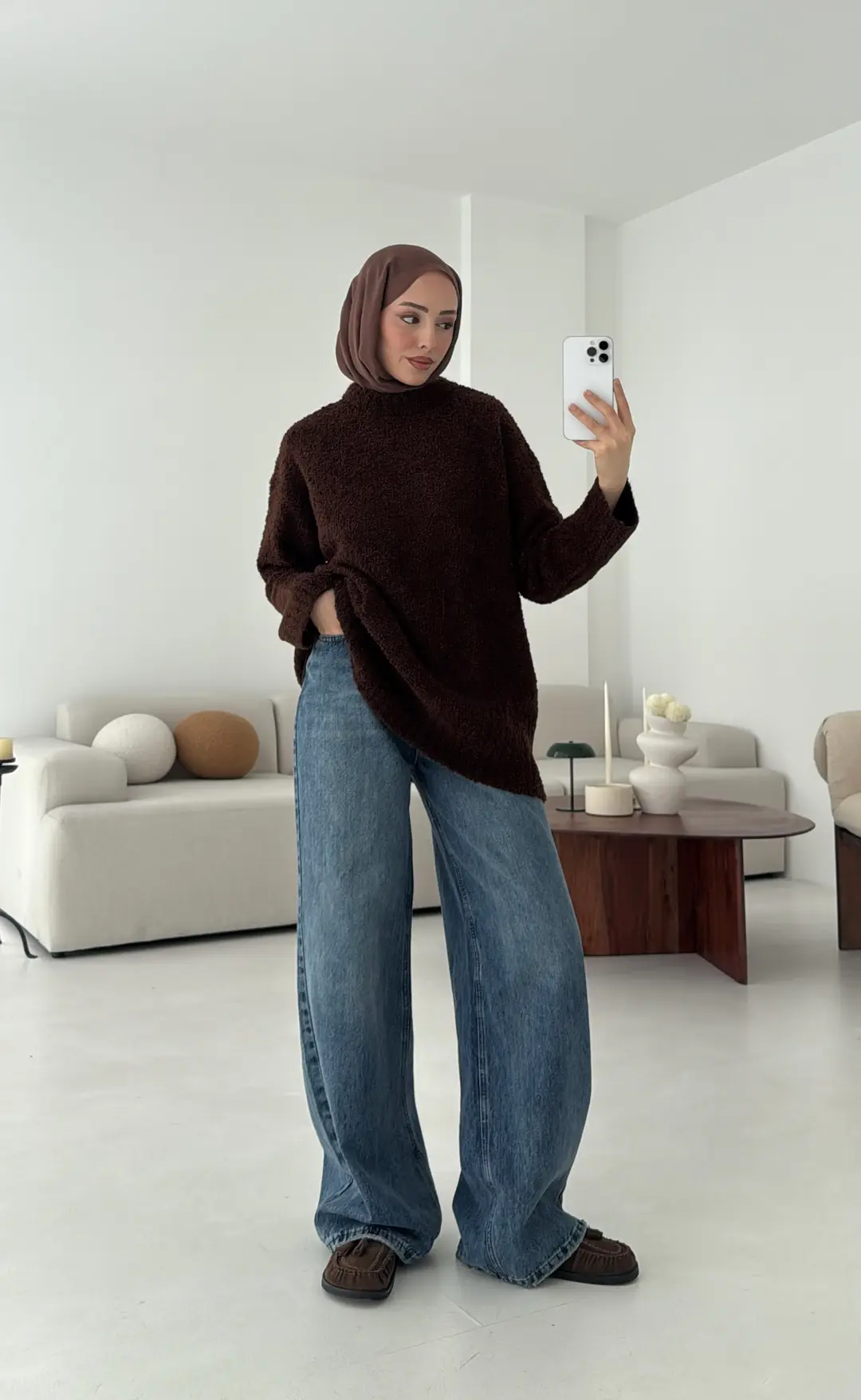 Basic Buklet Kazak Kahve - Görsel 3