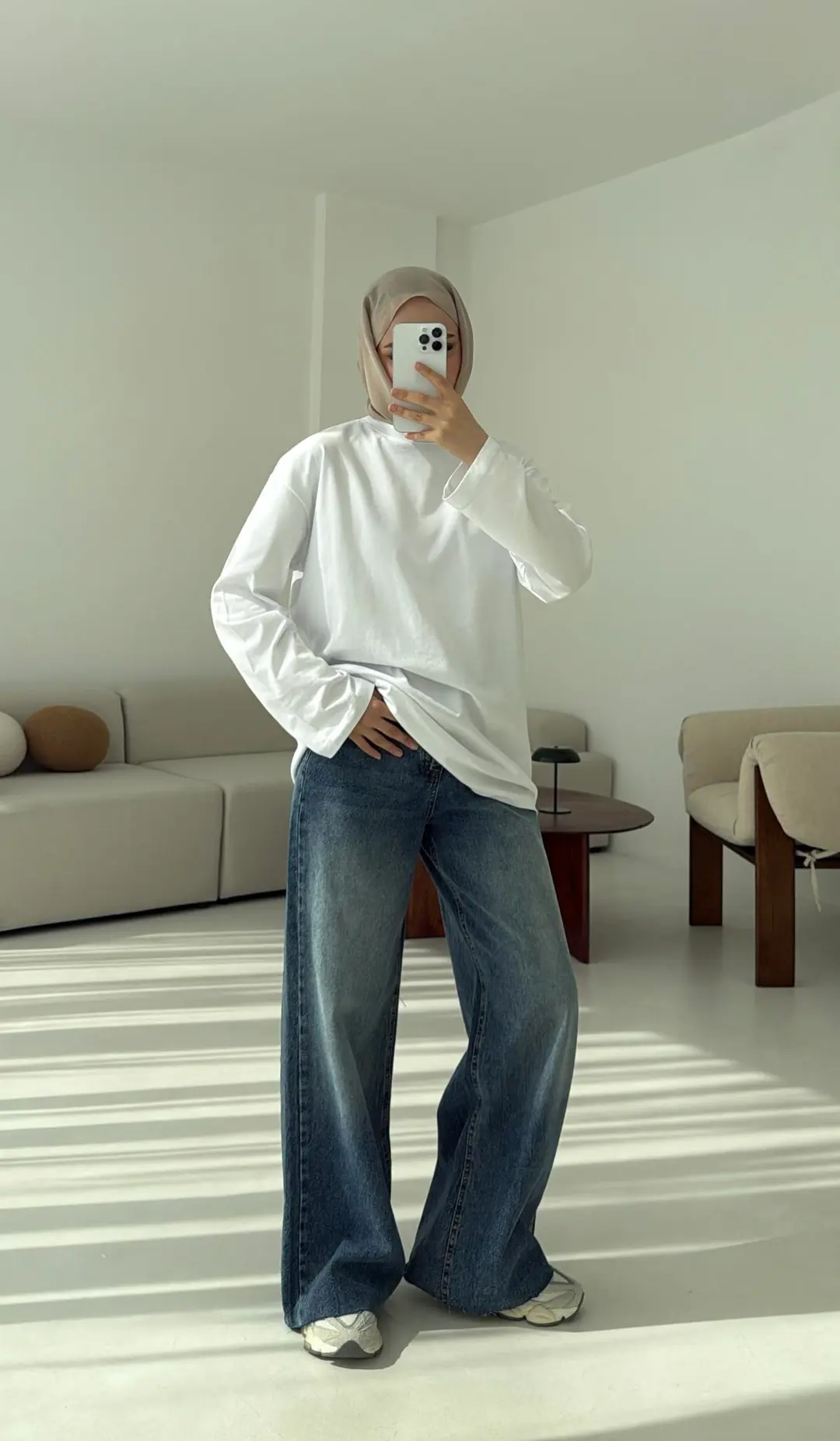 Basıc Sweatshirt Beyaz - Görsel 2