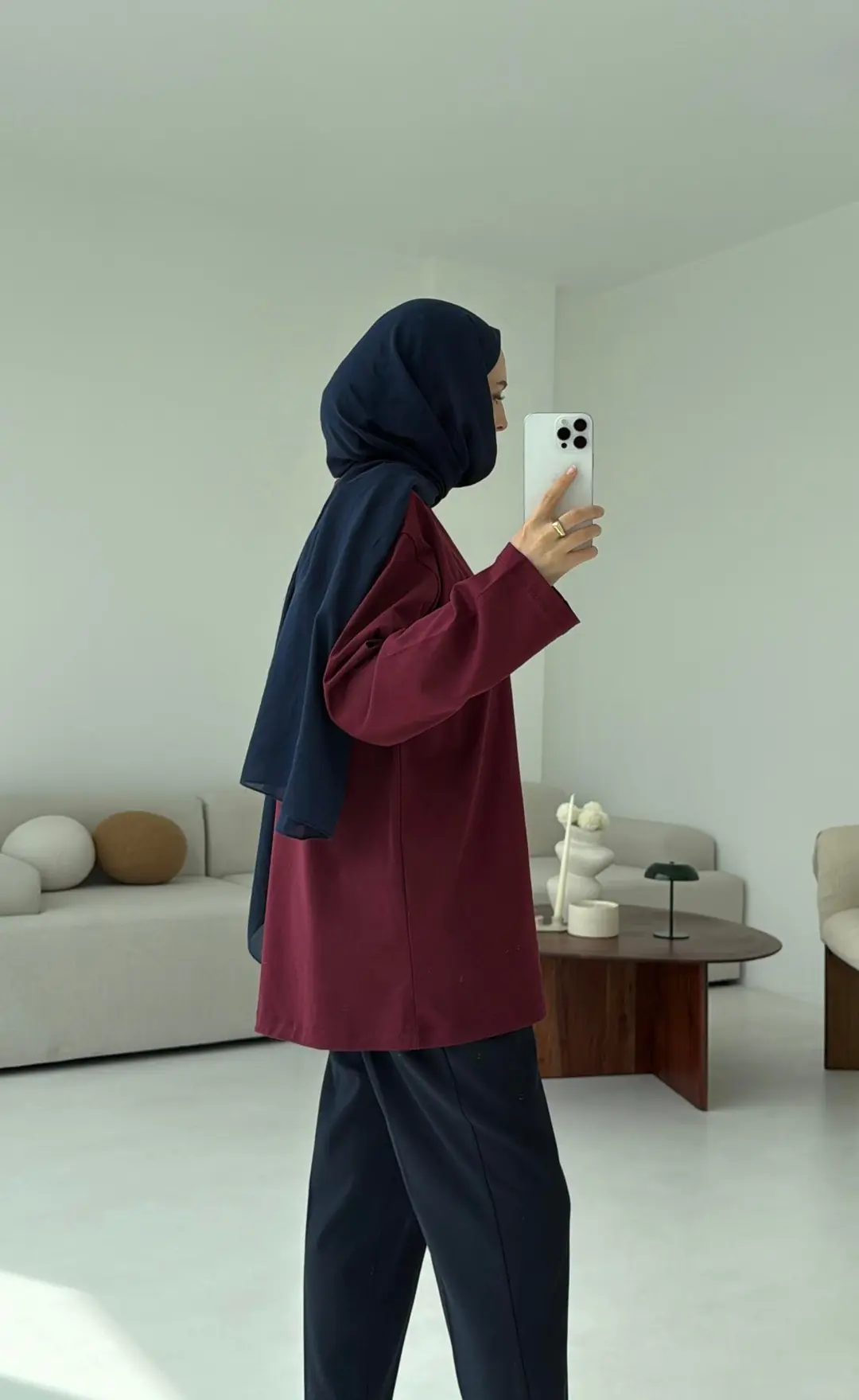 Basıc Sweatshirt Bordo - Görsel 4