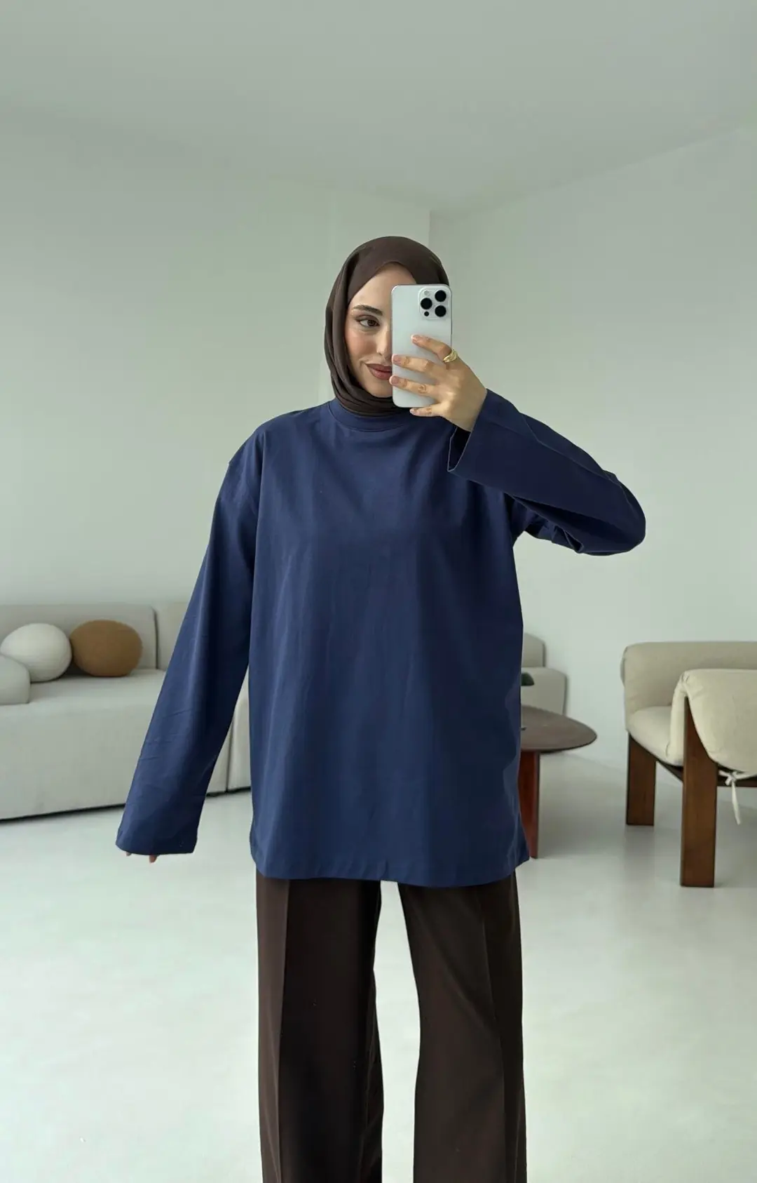 Basıc Sweatshirt Lacivert - Görsel 5