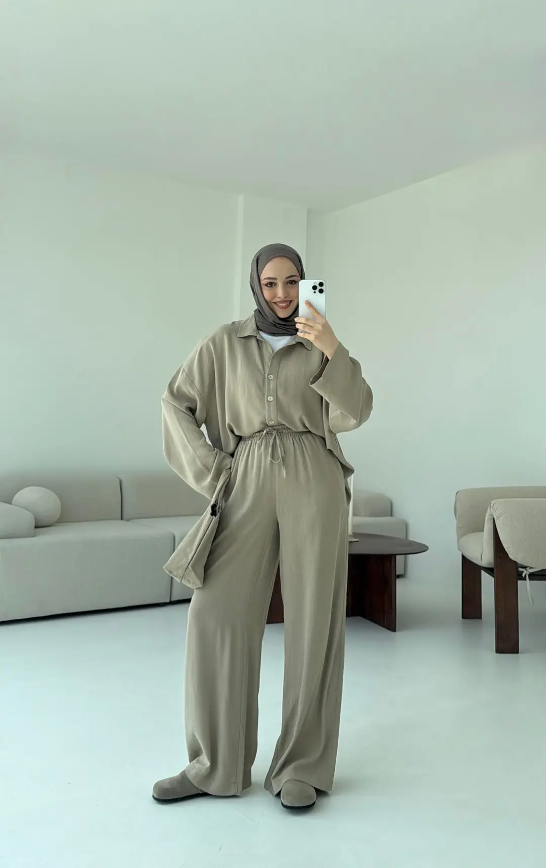 Bej Bluz Takım Bukle - Görsel 2