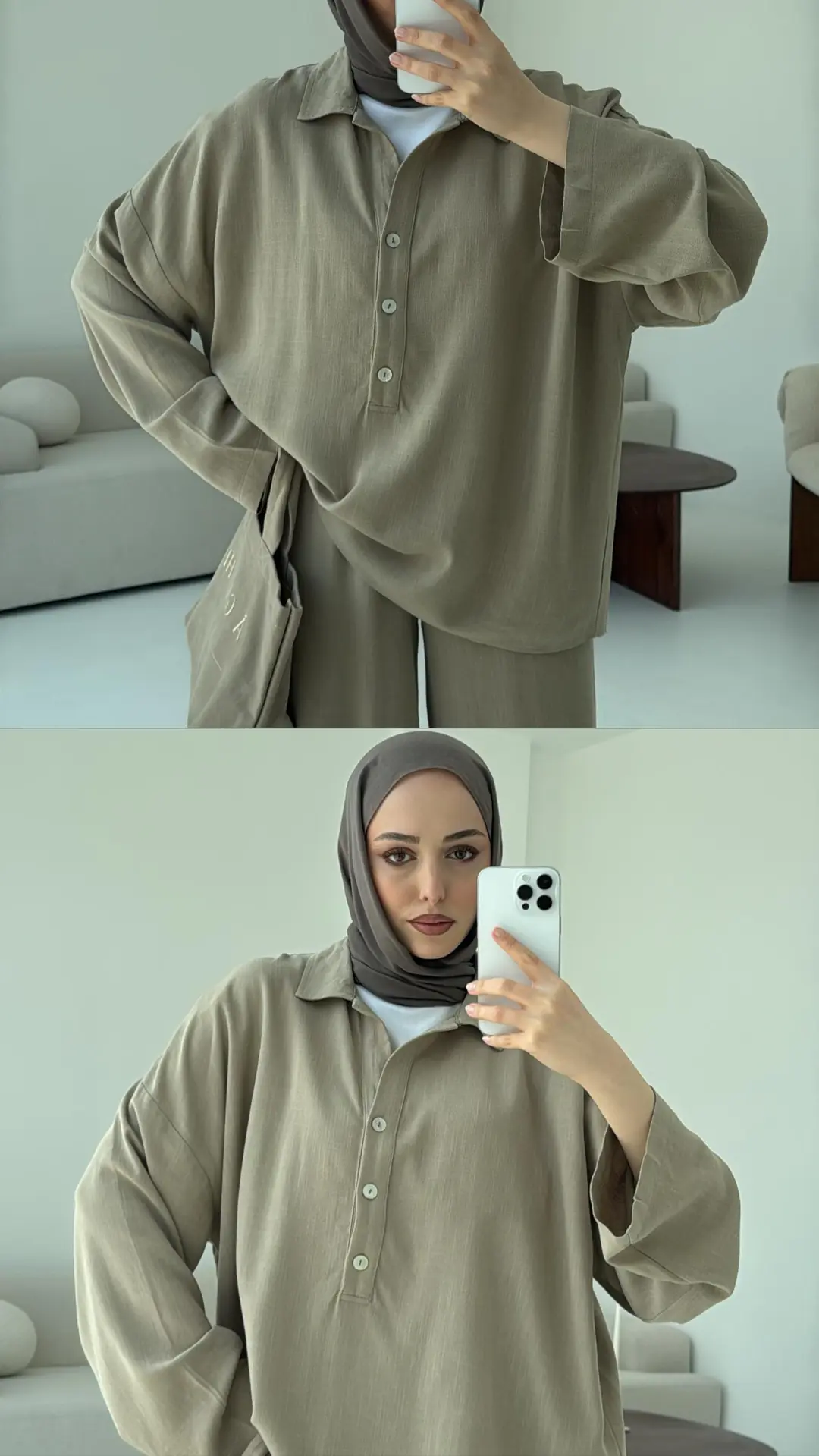 Bej Bluz Takım Bukle - Görsel 3