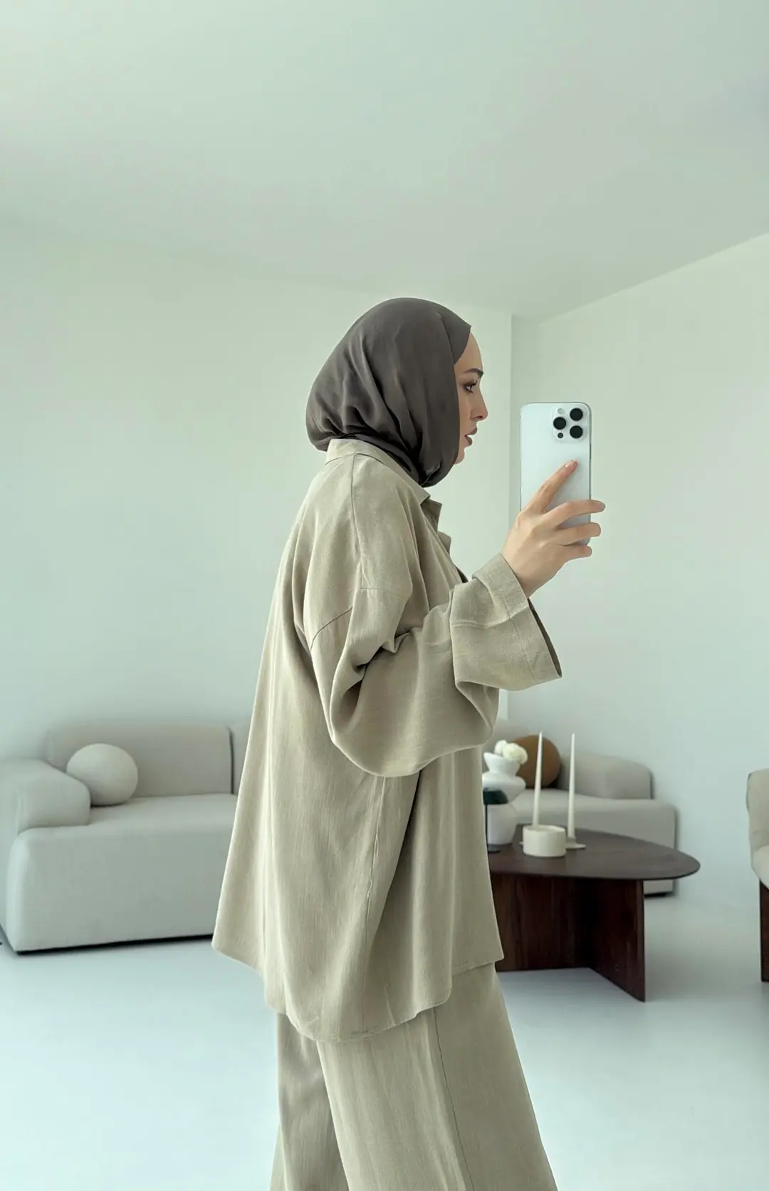 Bej Bluz Takım Bukle - Görsel 6