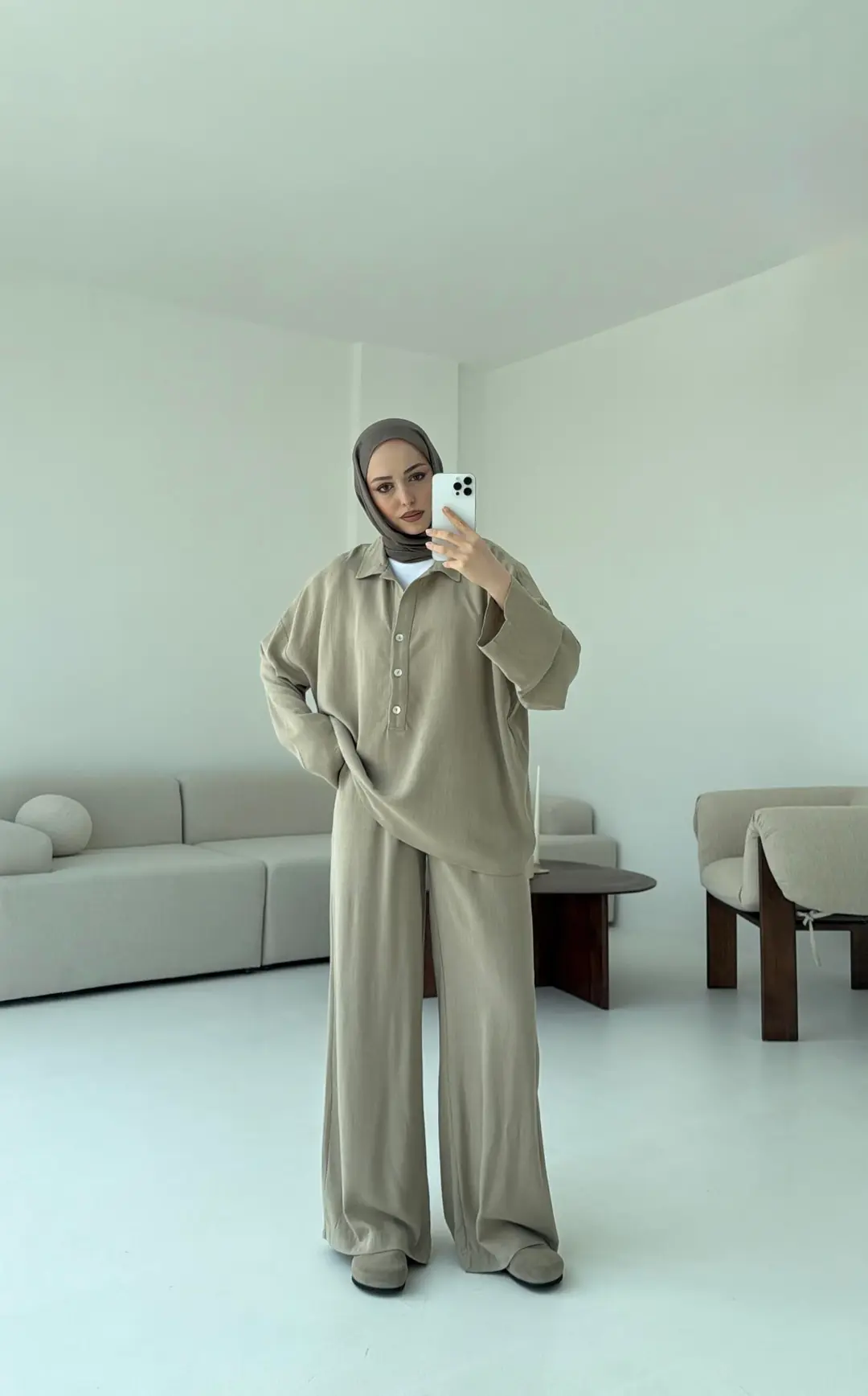 Bej Bluz Takım Bukle - Görsel 7