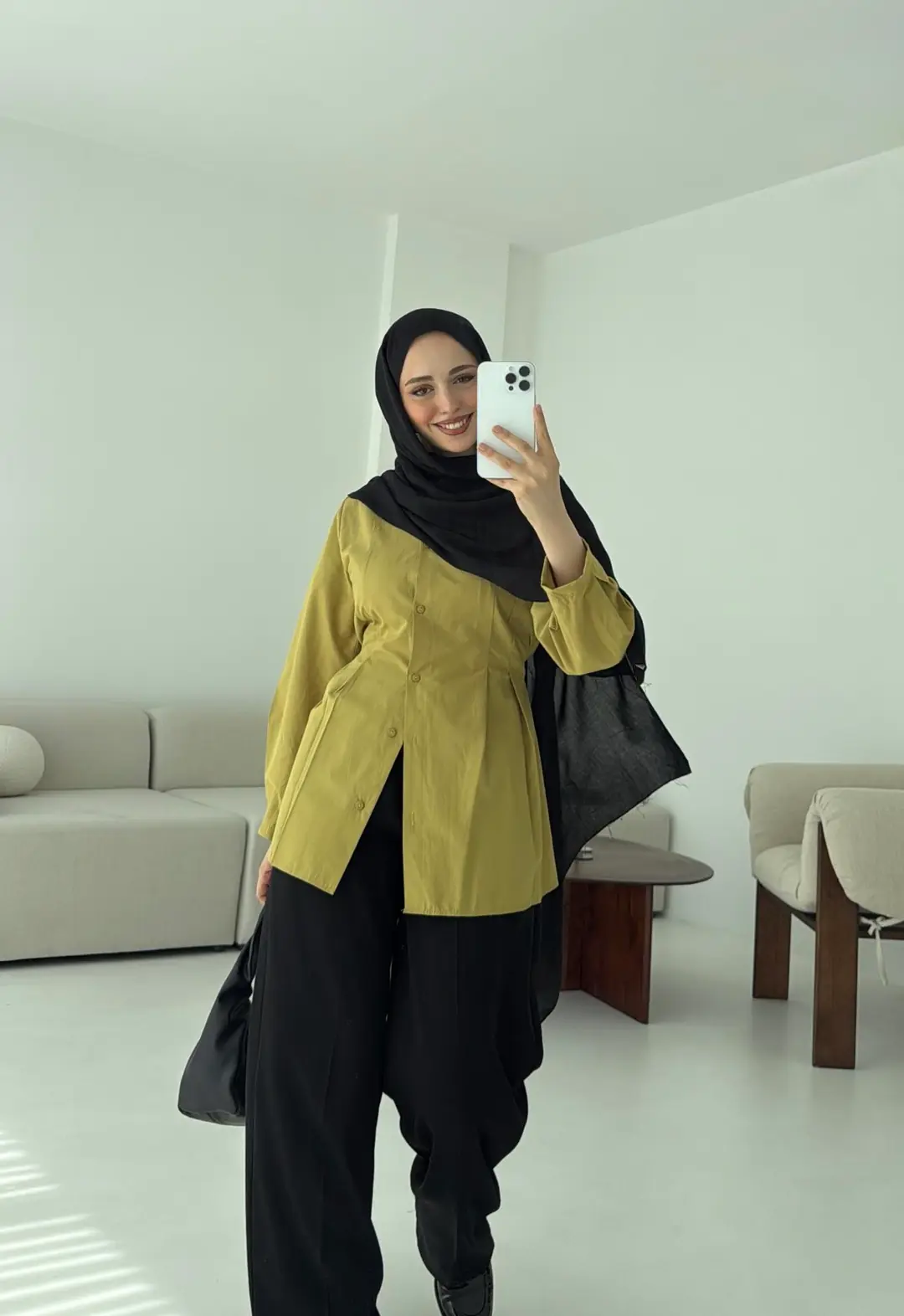 Belden Oturtmalı Gömlek Oliive - Görsel 5