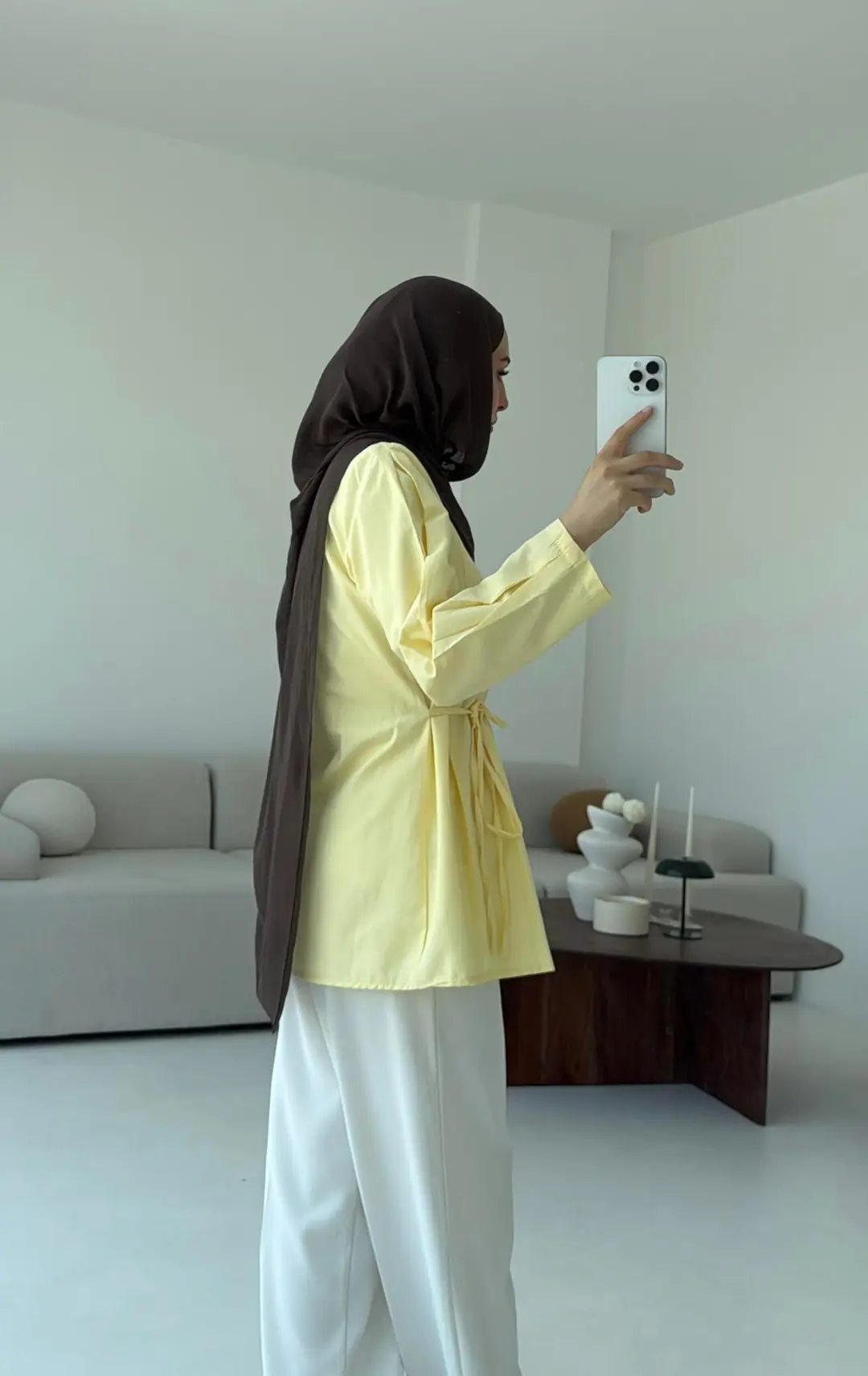 Belden Oturtmalı Gömlek Sarı - Görsel 2