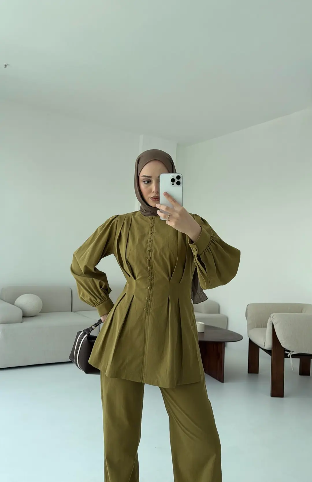 Beli Pensli Takım Olive - Görsel 2