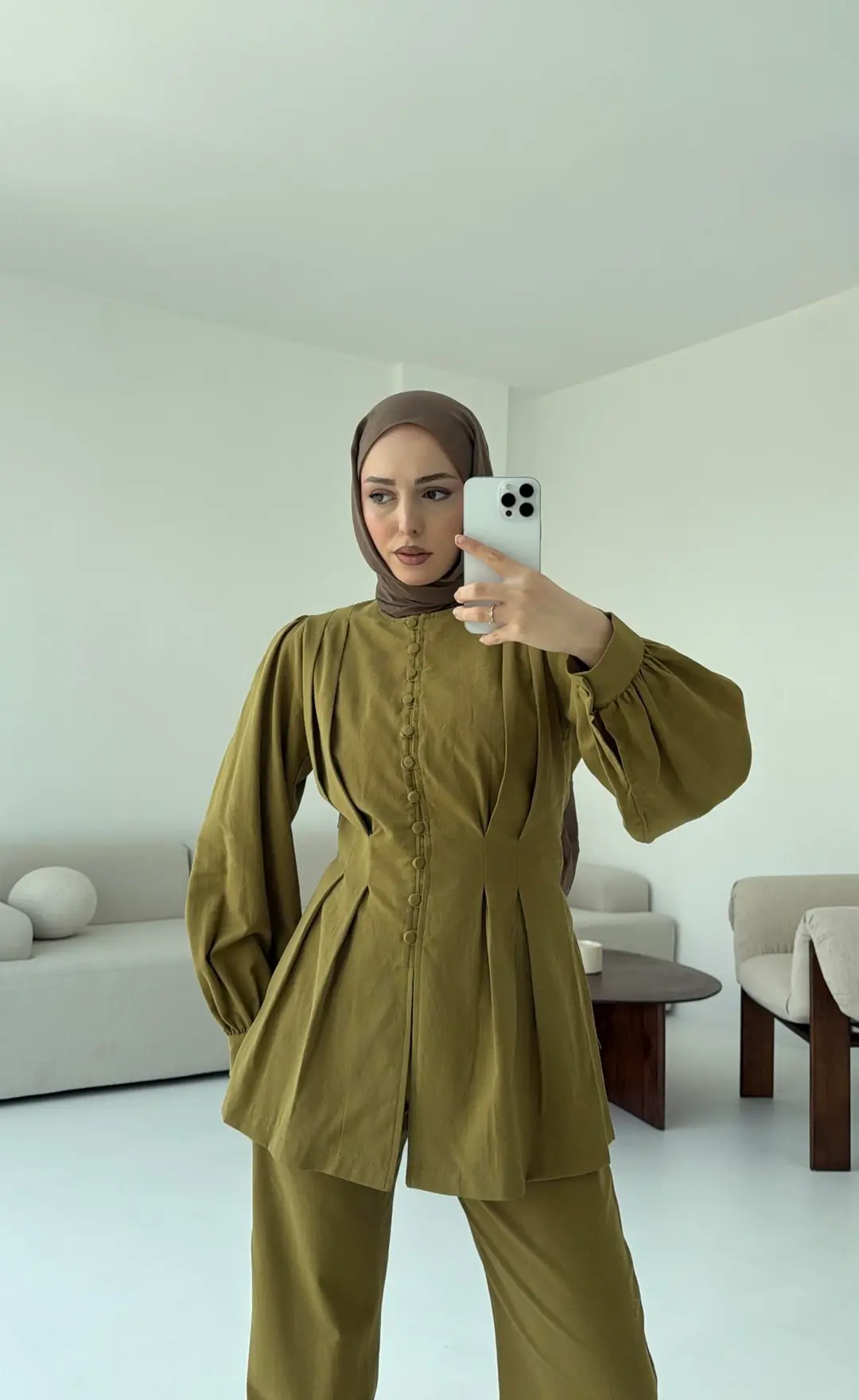 Beli Pensli Takım Olive - Görsel 6