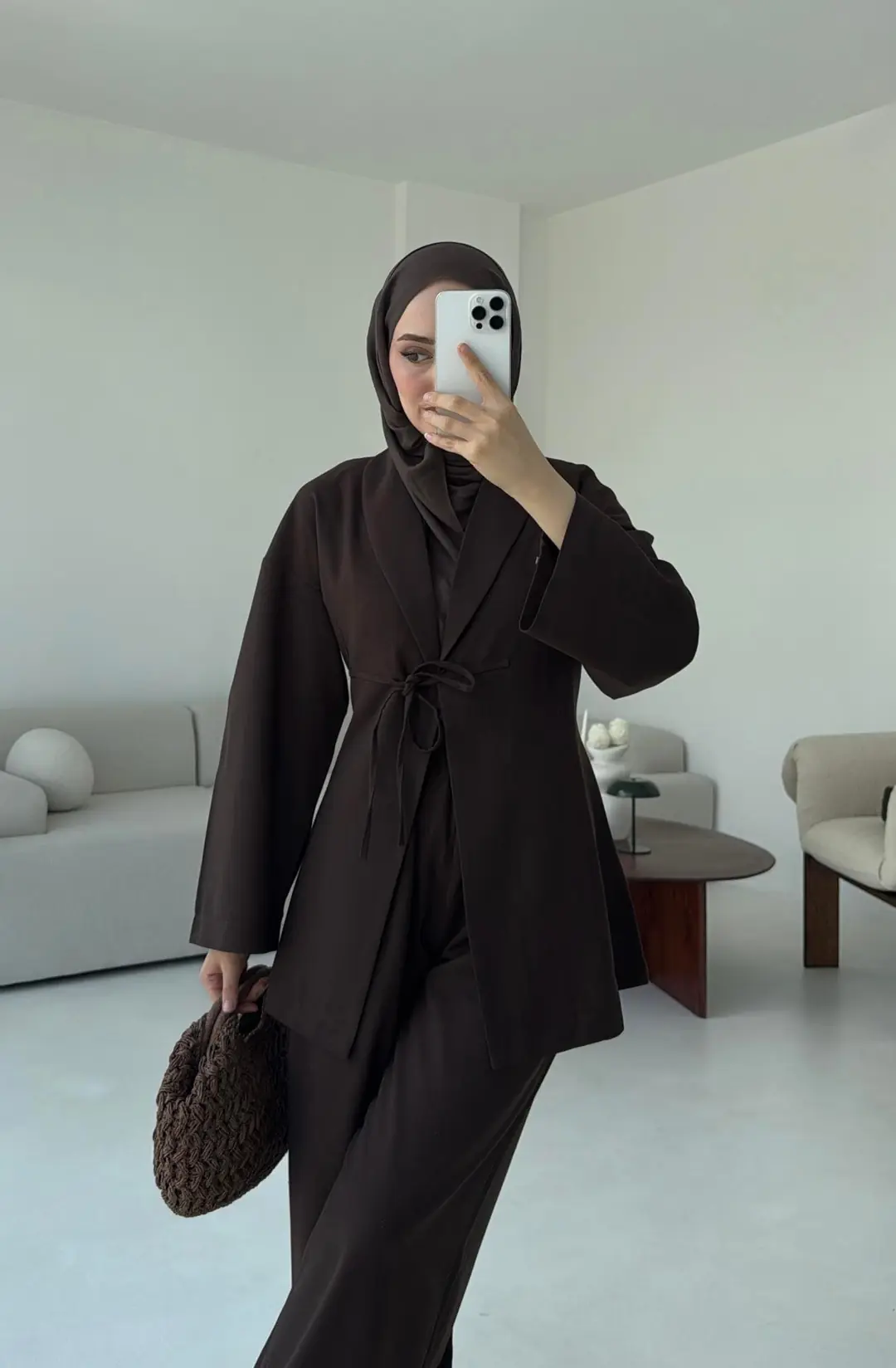 Beliza Viskon Takım Kahve - Görsel 2