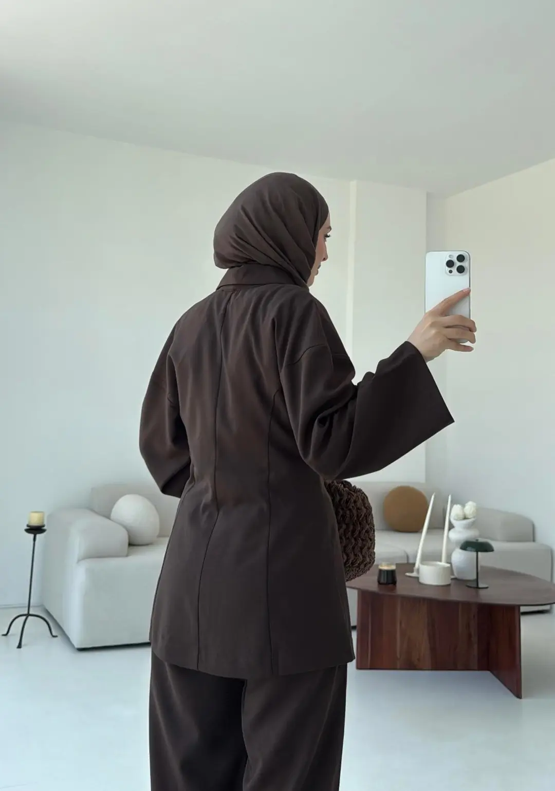 Beliza Viskon Takım Kahve - Görsel 3