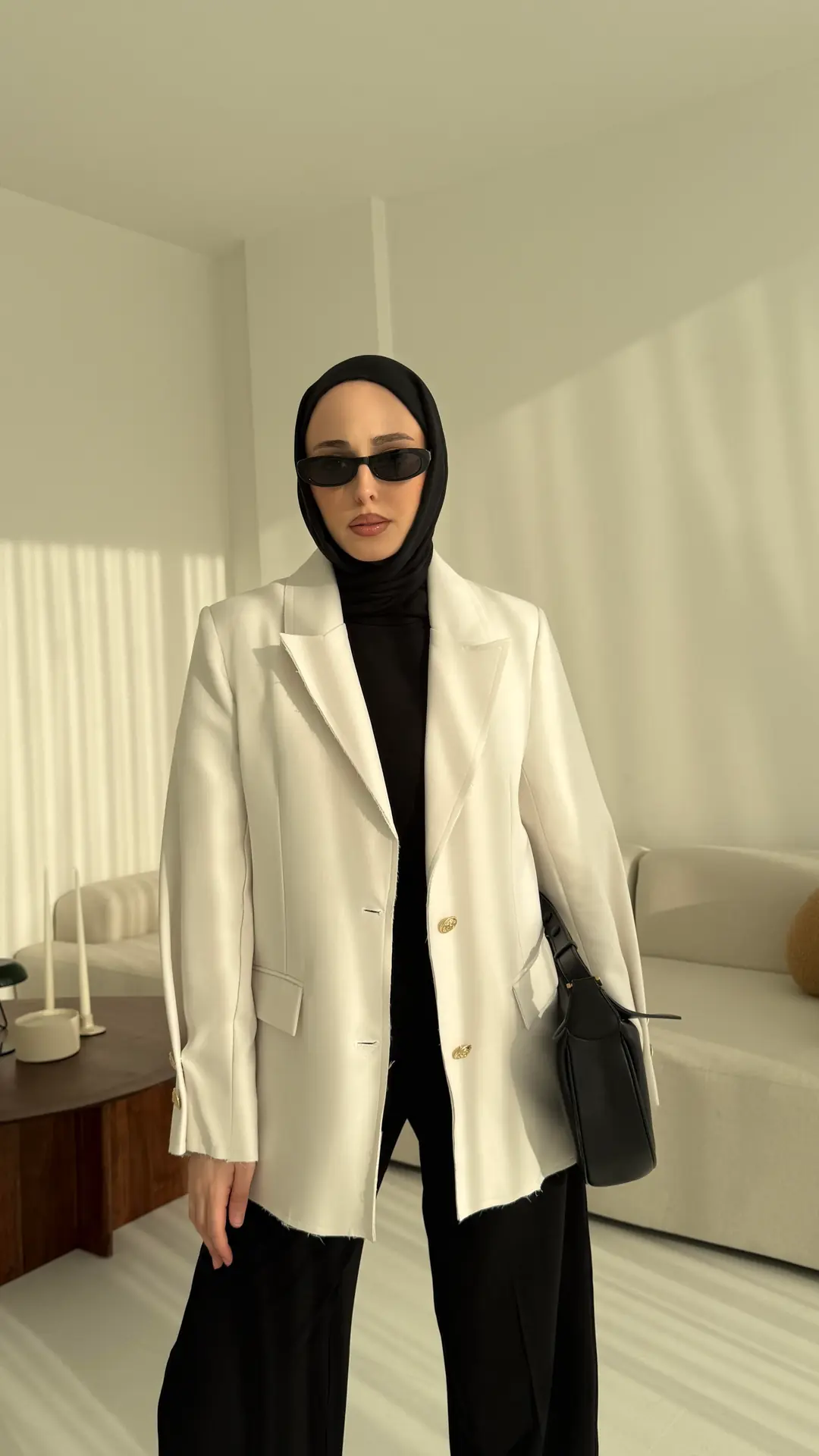 Beyaz Blazer Ceket - Görsel 3