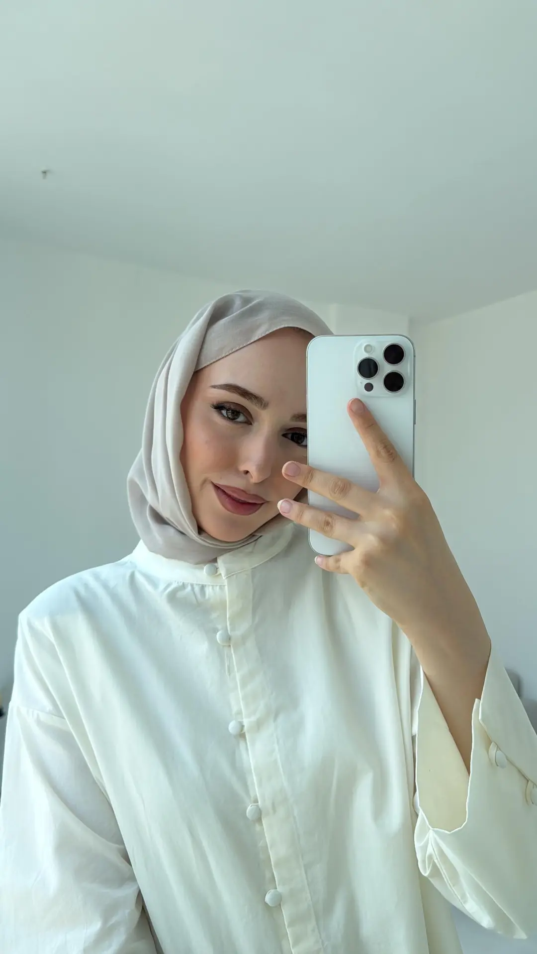 Birit Dügmeli Gömlek Ekru - Görsel 2