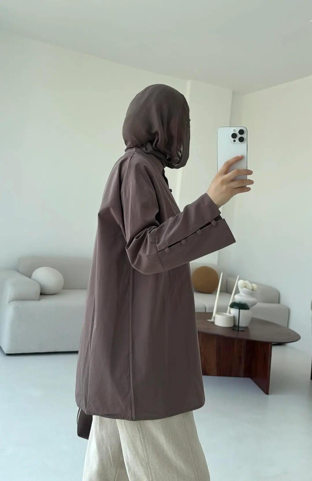 Birit Dügmeli Gömlek Kahve