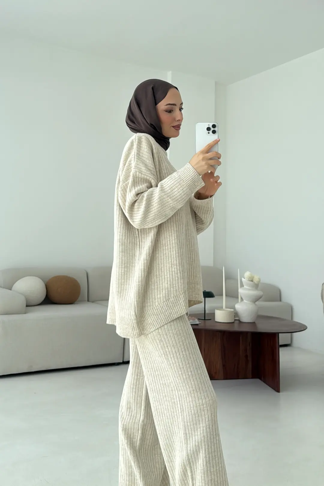 Bisiklet Yaka Triko Takım Taş - Görsel 2