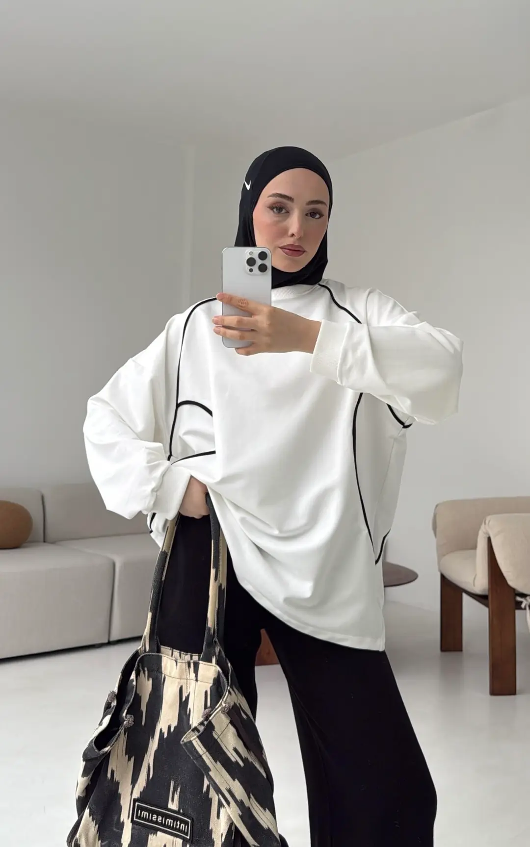 Biyeli Sweat Ekru - Görsel 2