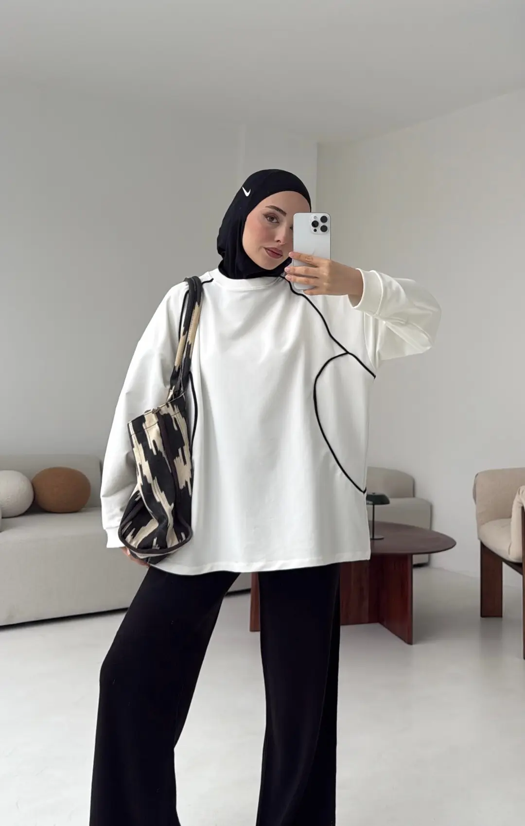 Biyeli Sweat Ekru - Görsel 5