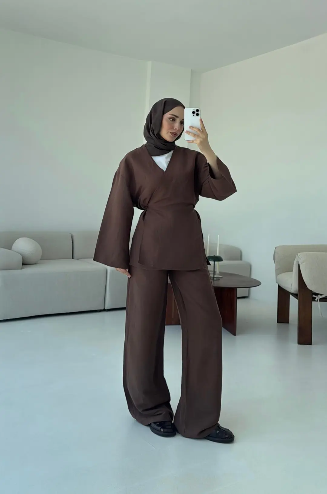 Bluz Pantolon Takım Kahve