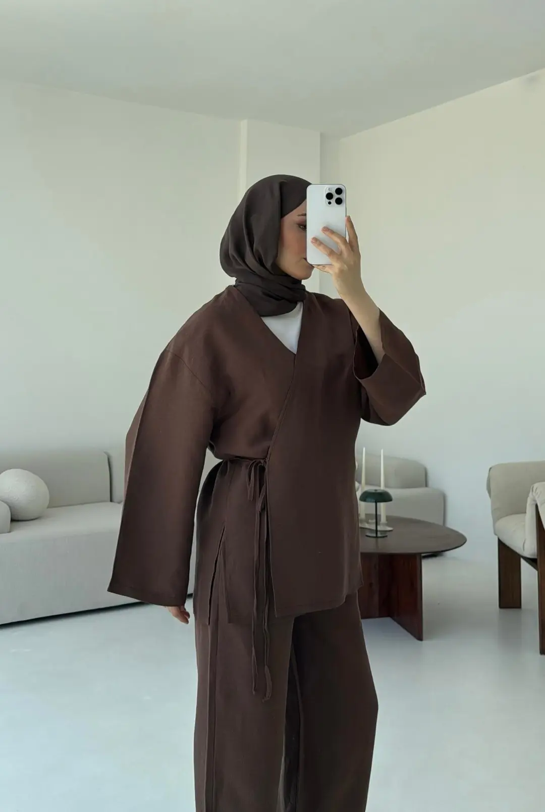 Bluz Pantolon Takım Kahve - Görsel 2