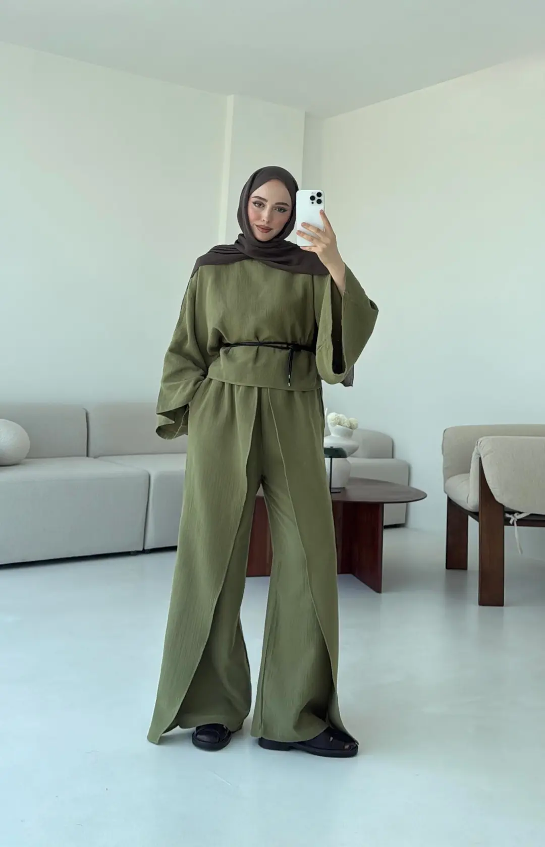 Bluzlu Yarasa Kol Takım Haki - Görsel 4