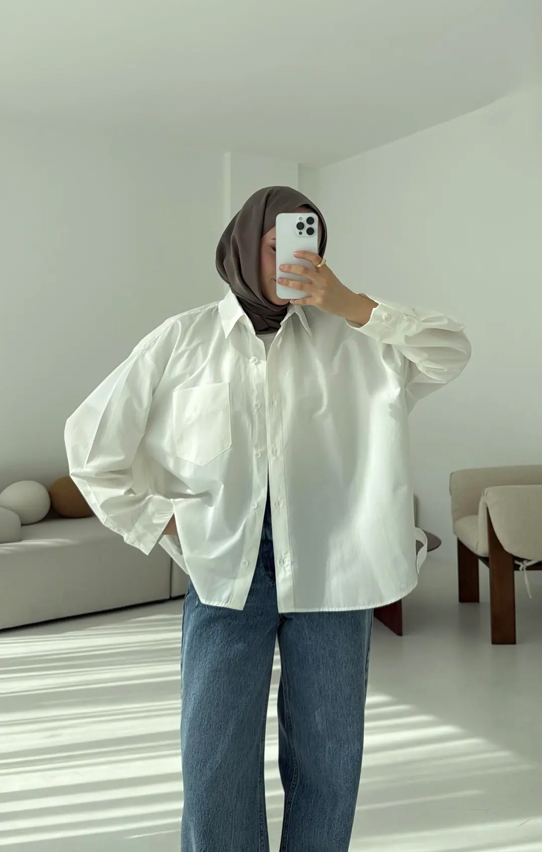 Bomber Gömlek Beyaz - Görsel 9