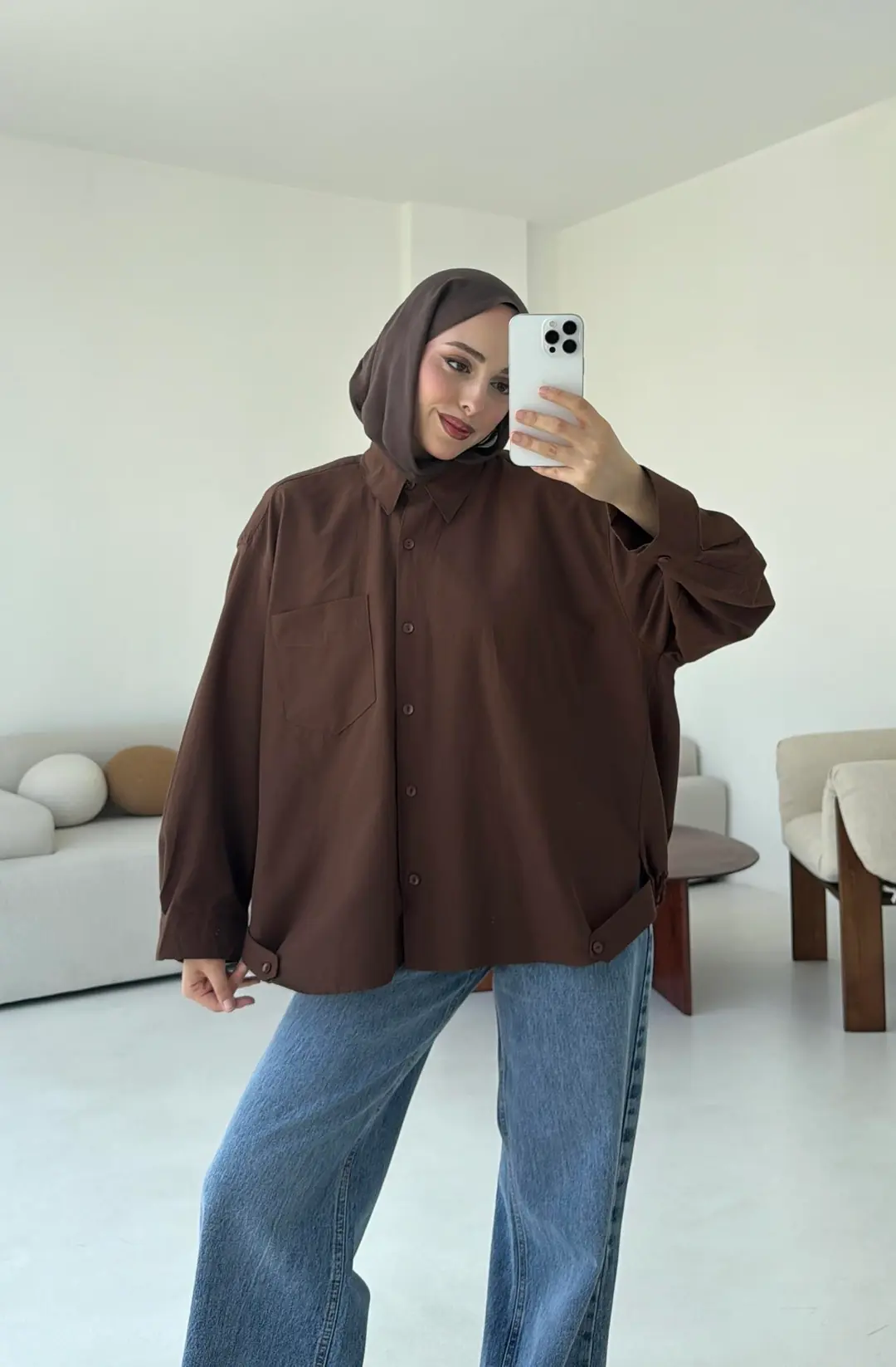 Bomber Gömlek Kahve - Görsel 3