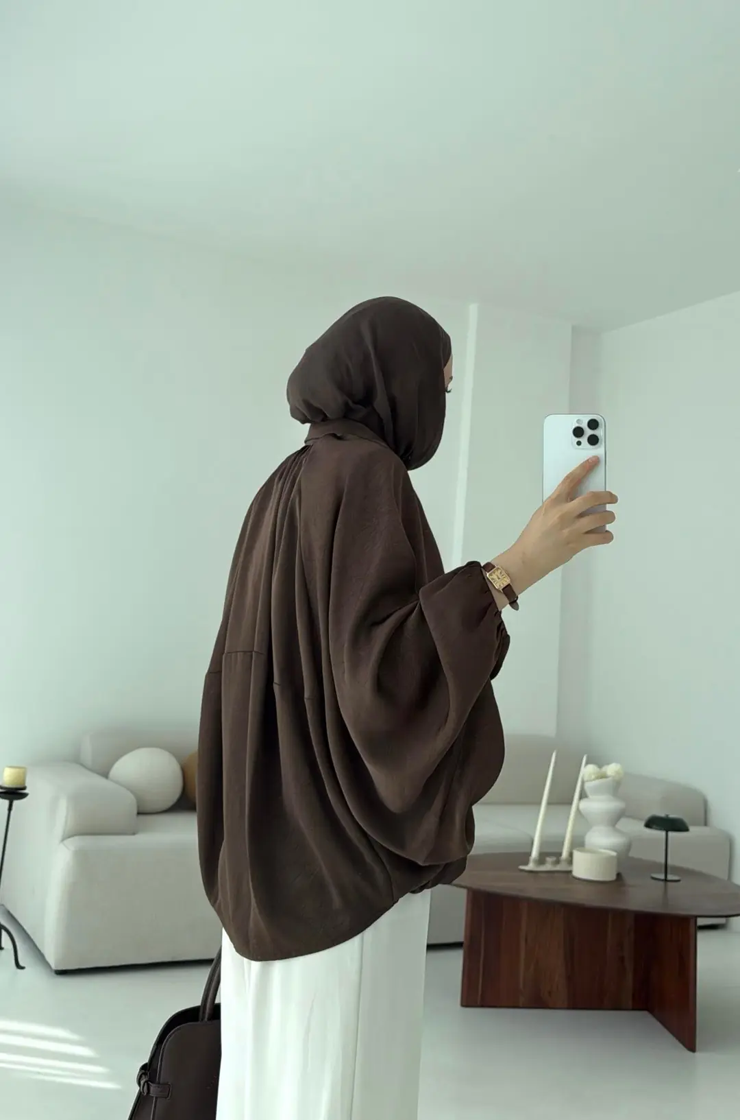 Bomber Saten Ceket Kahve - Görsel 4