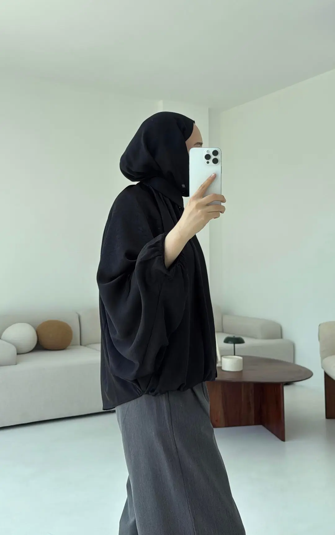 Bomber Saten Ceket Siyah - Görsel 5