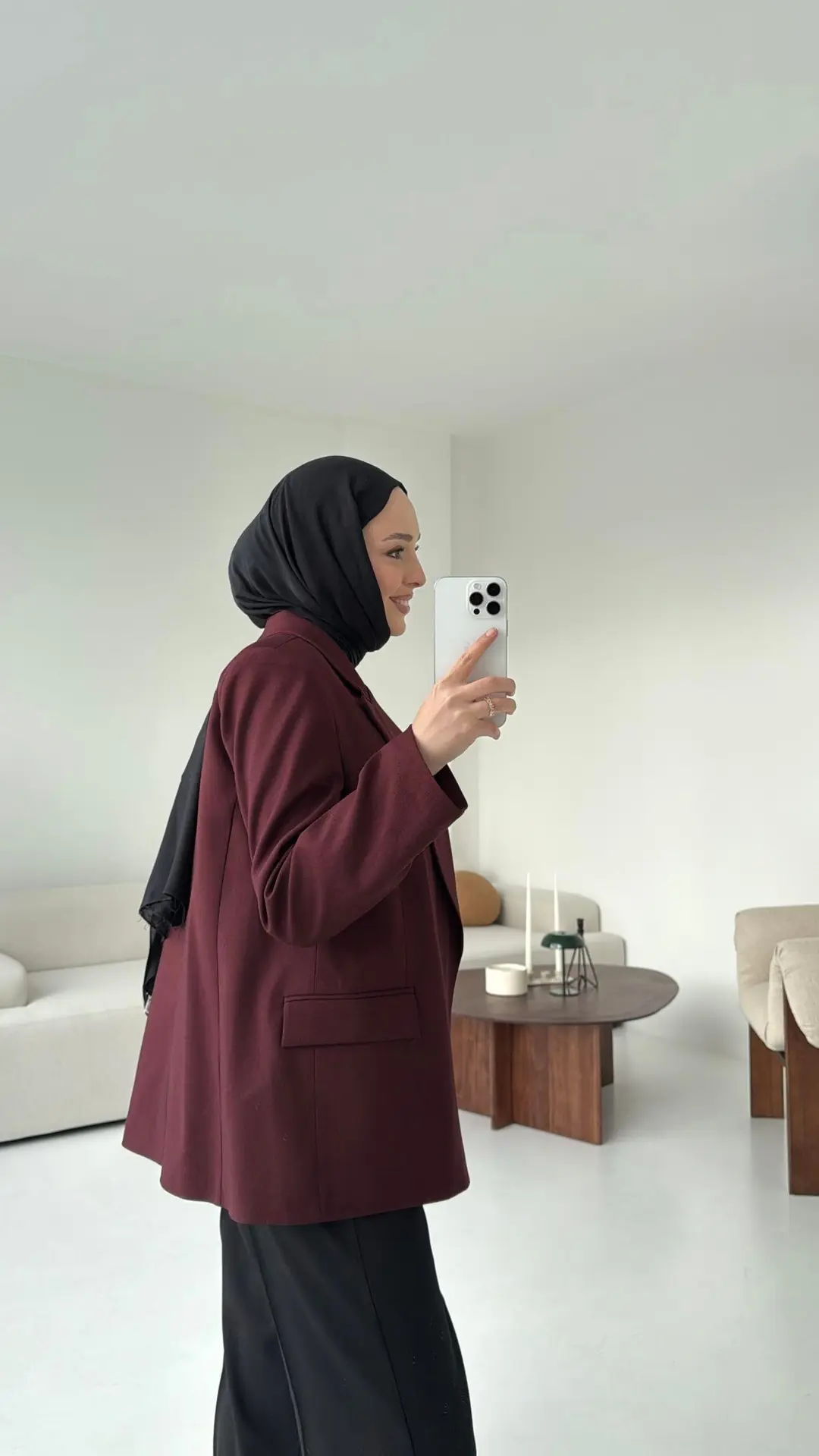 Bordo Blazer Ceket - Görsel 4