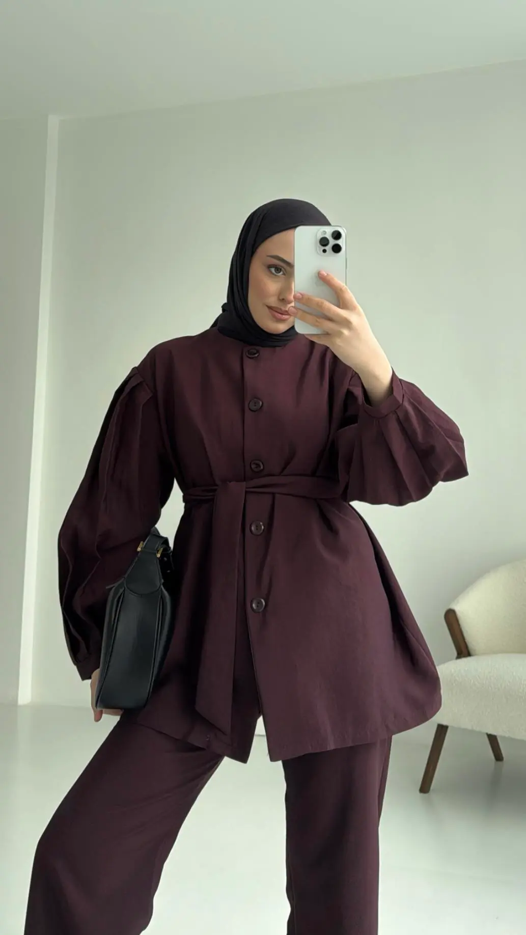 Bordo Düğmeli Takım Premium - Görsel 4