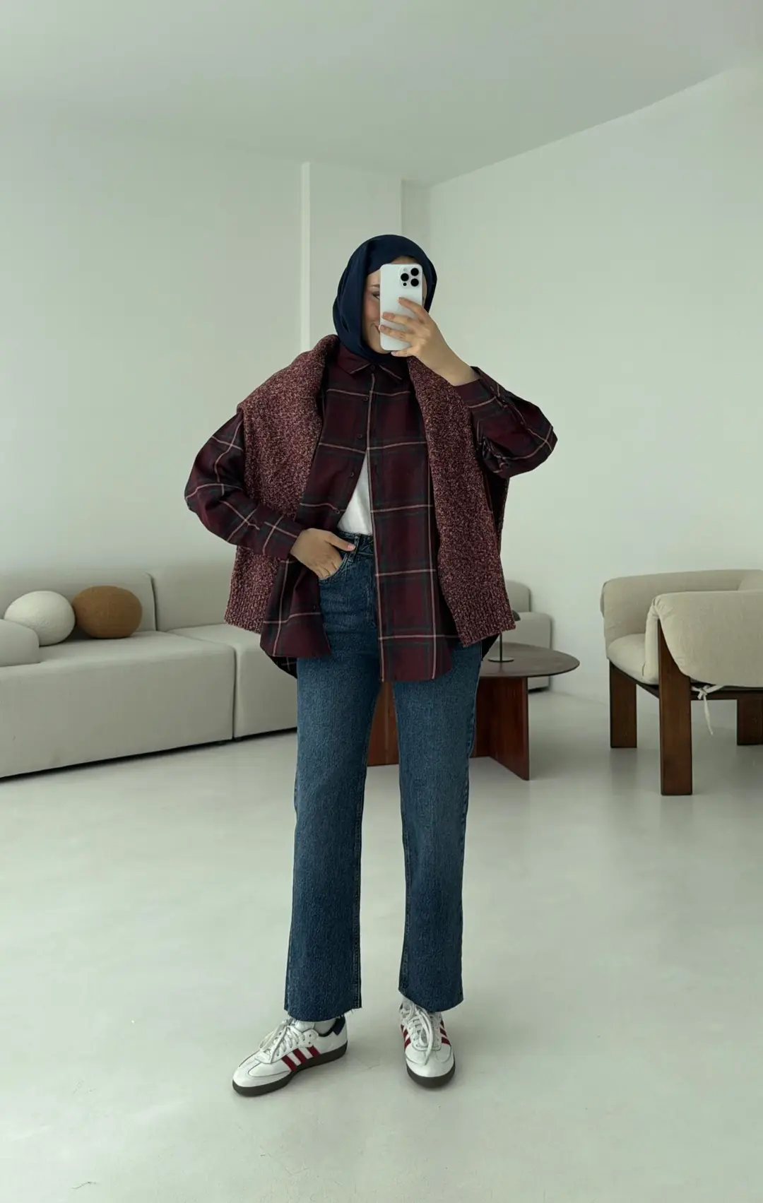 Bordo Ekose Gömlek - Görsel 2