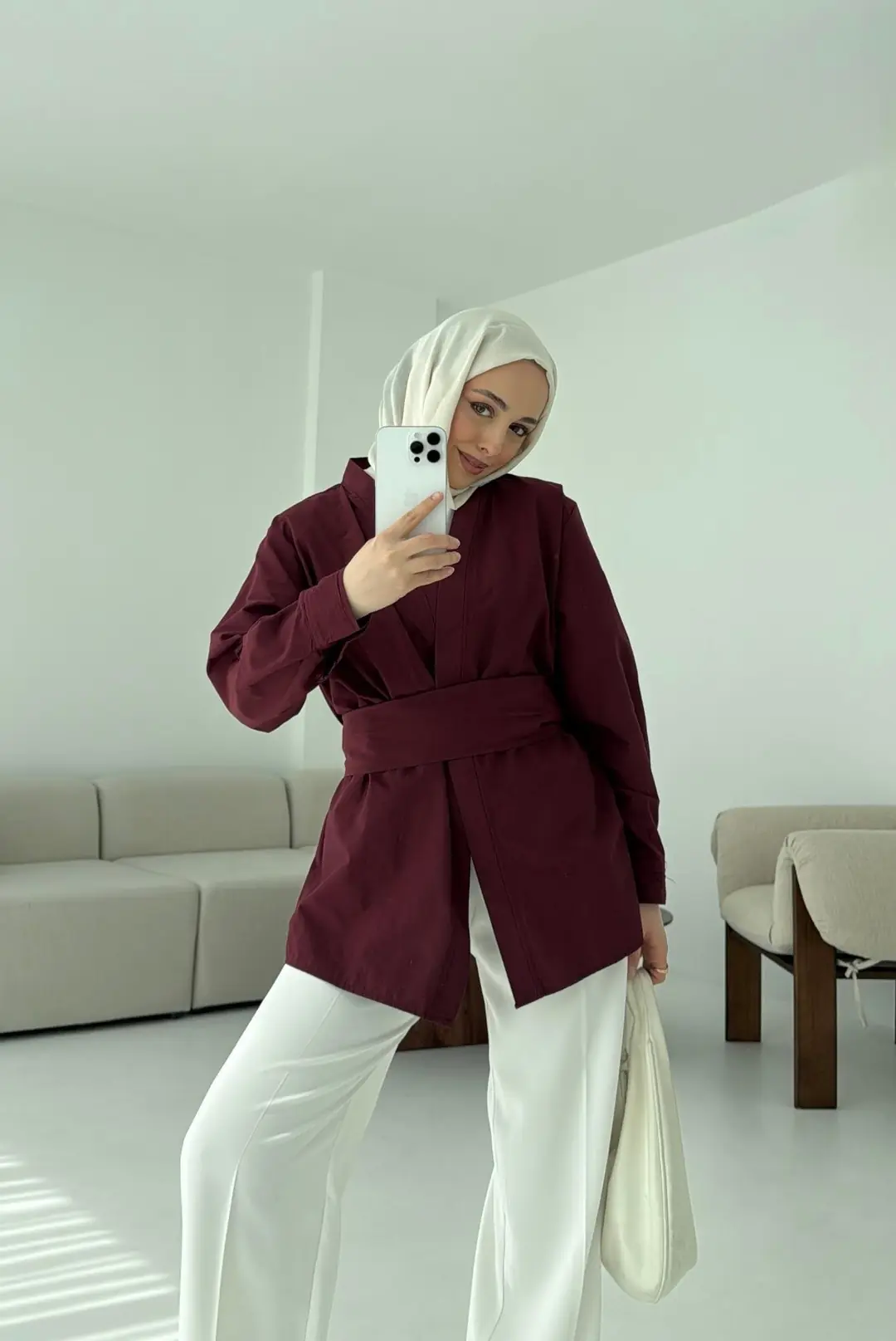 Bordo Kimono - Görsel 3