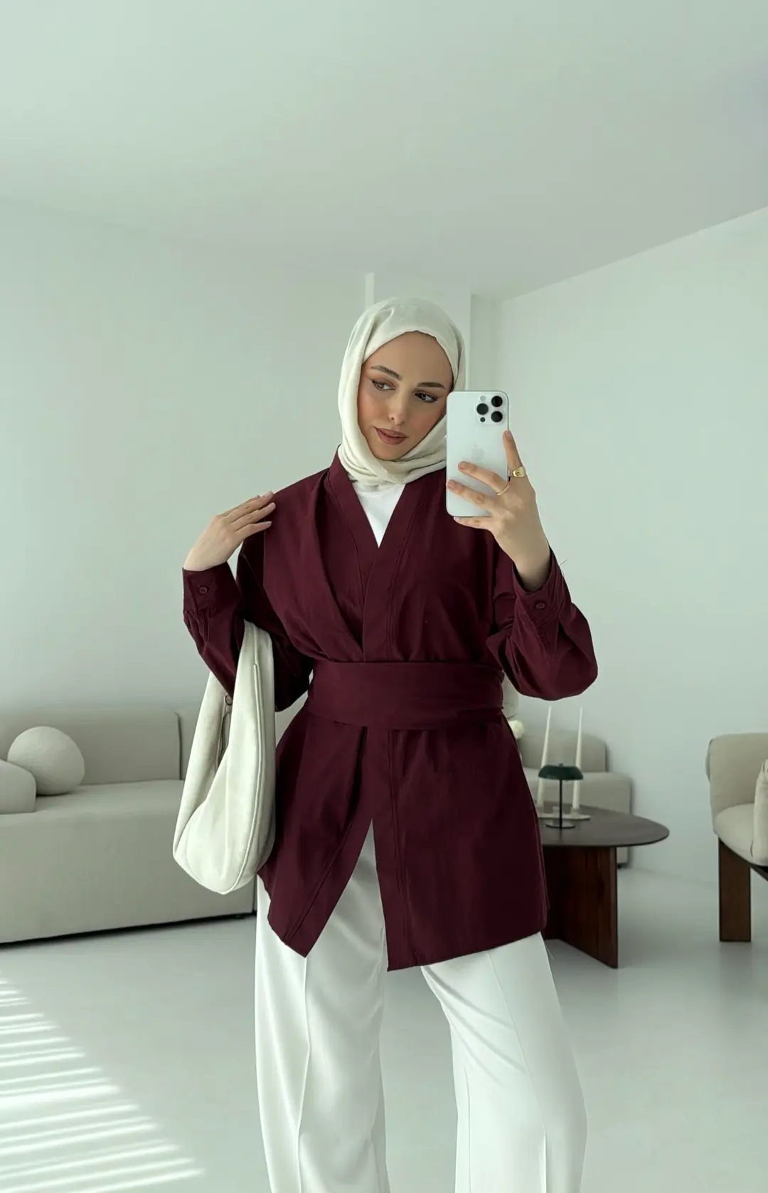 Bordo Kimono - Görsel 4