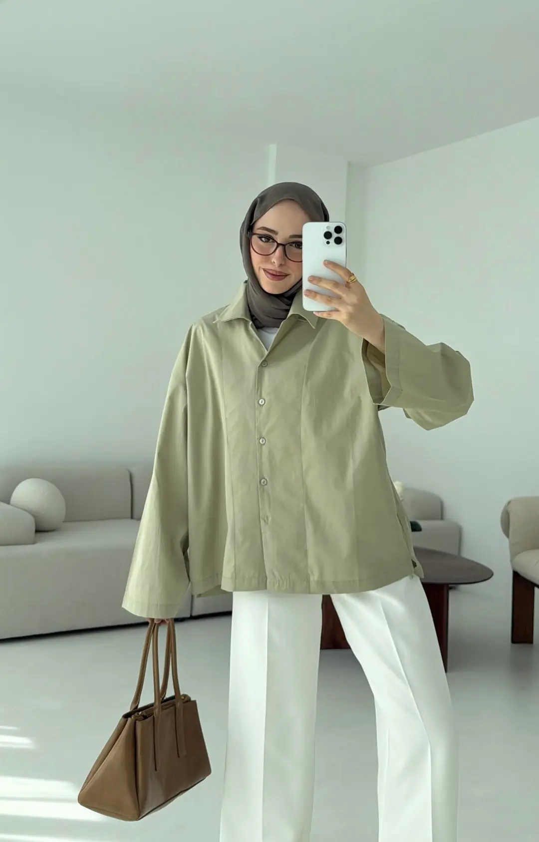 Boxfıt Acık Haki Gömlek - Görsel 2