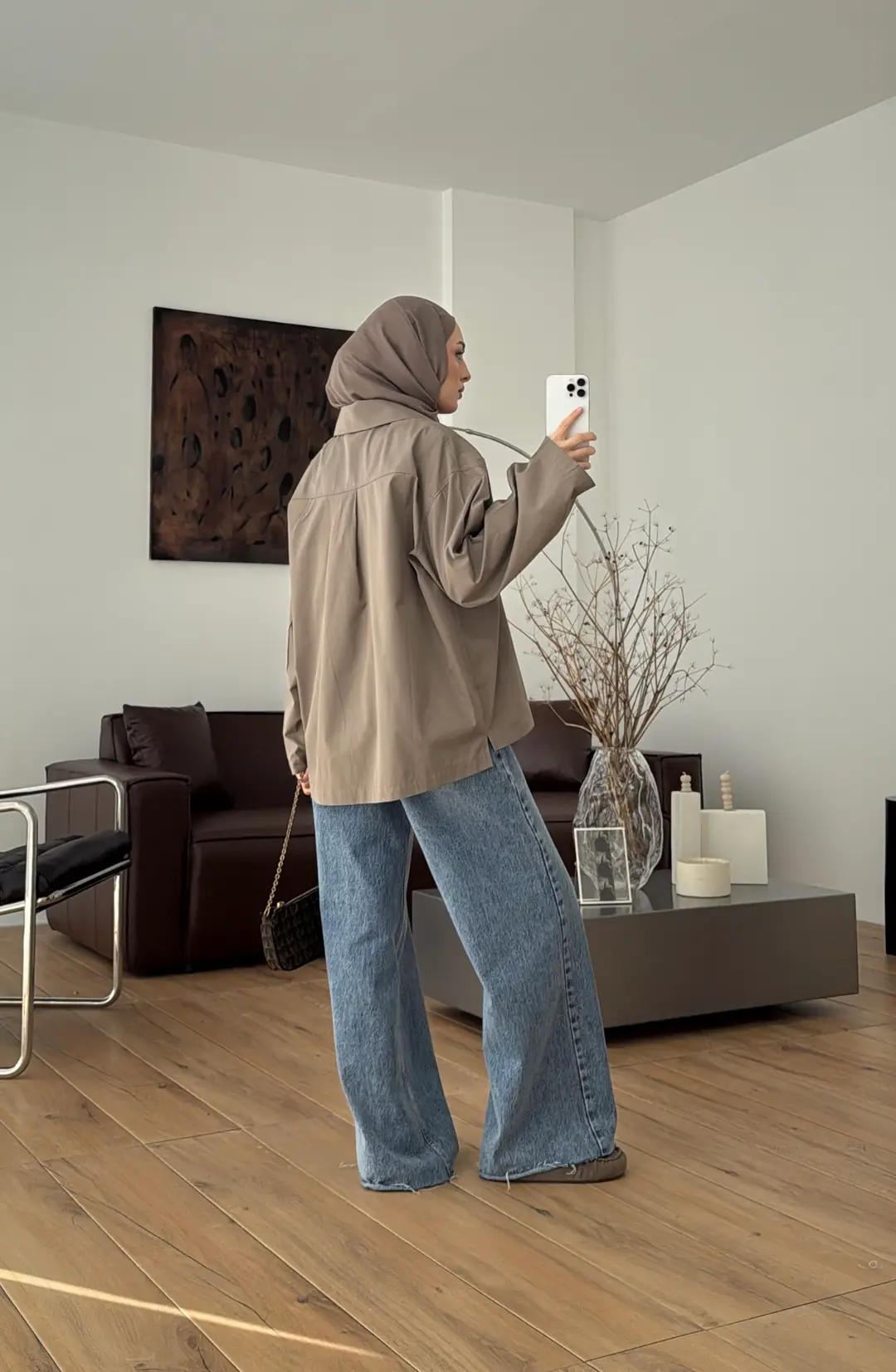 Boxfıt Gömlek Koyu Vizon - Görsel 6