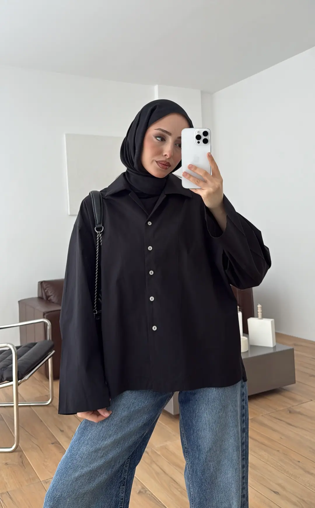 Boxfıt Gömlek Siyah - Görsel 4