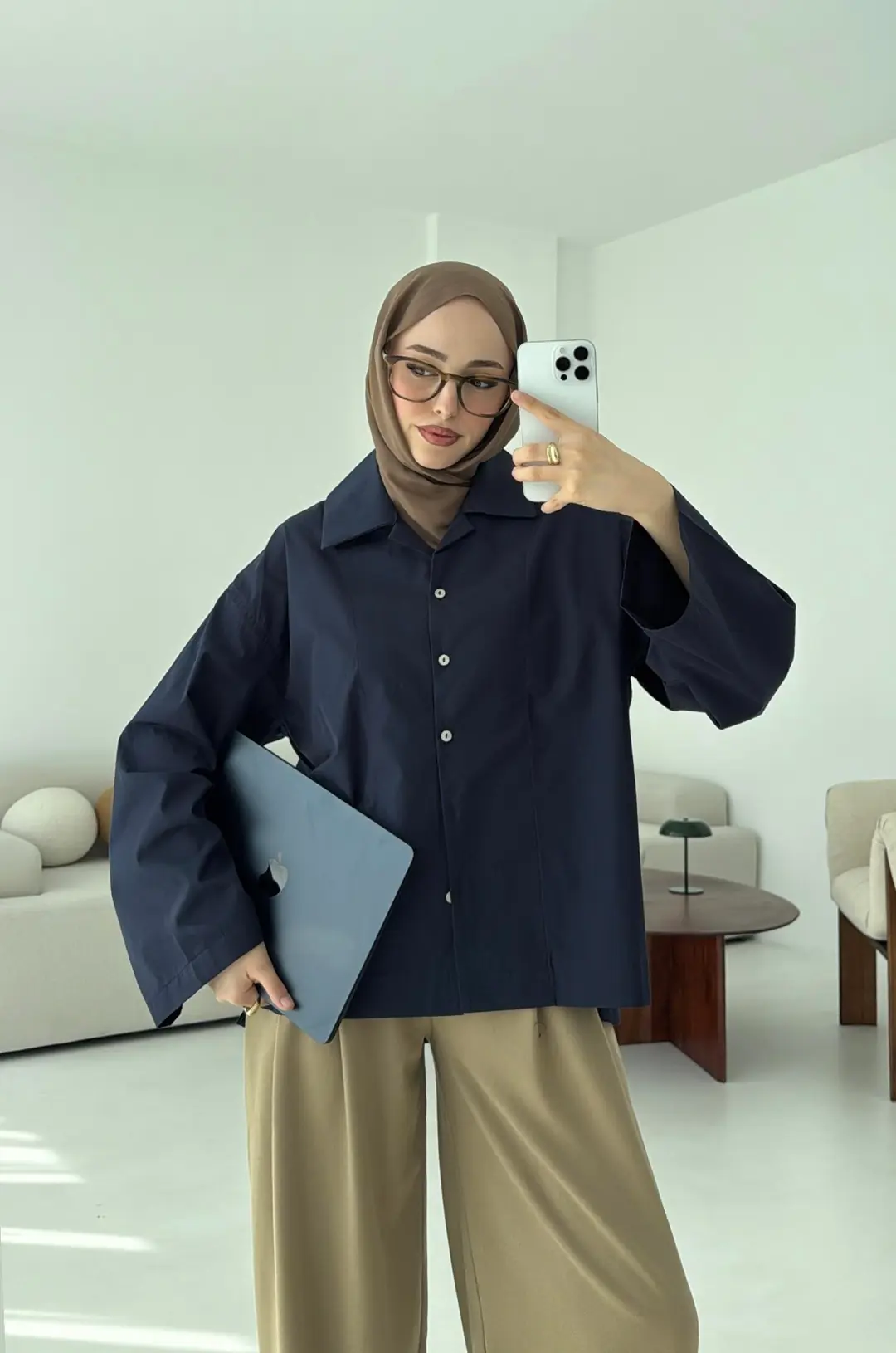 Boxfıt Lacivert Gömlek - Görsel 10