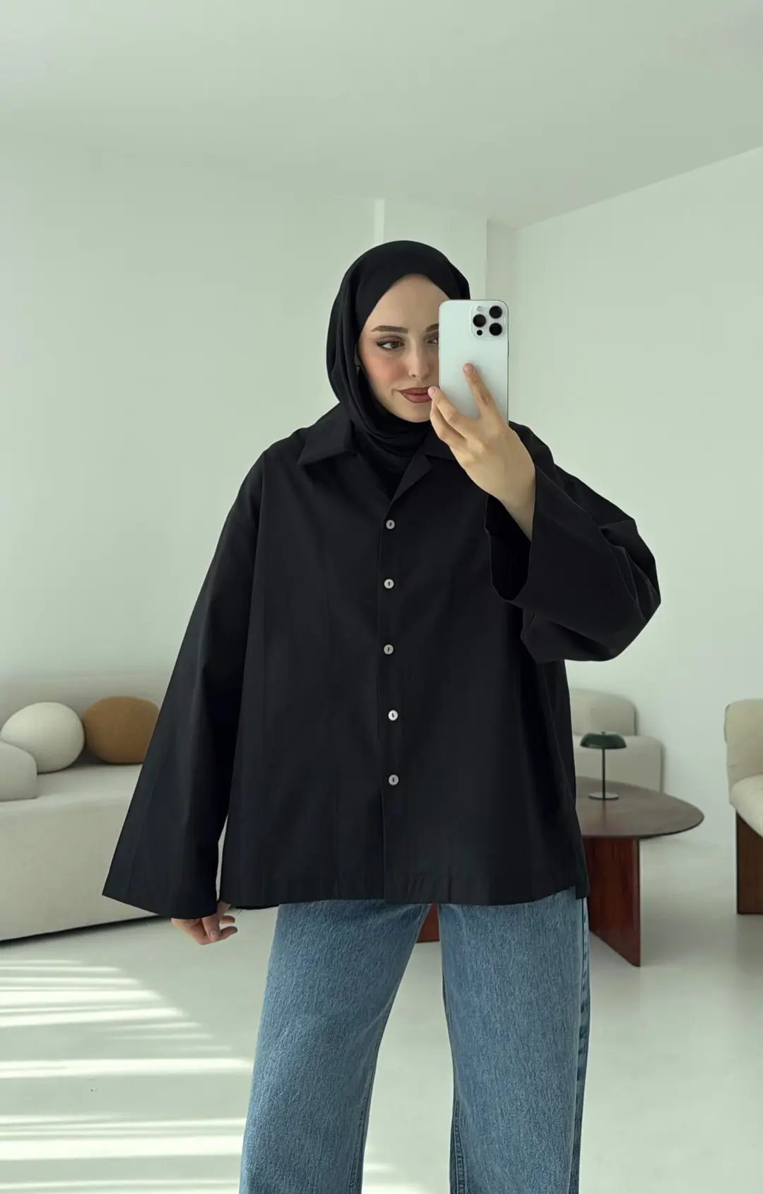 Boxfıt Siyah Gömlek - Görsel 3