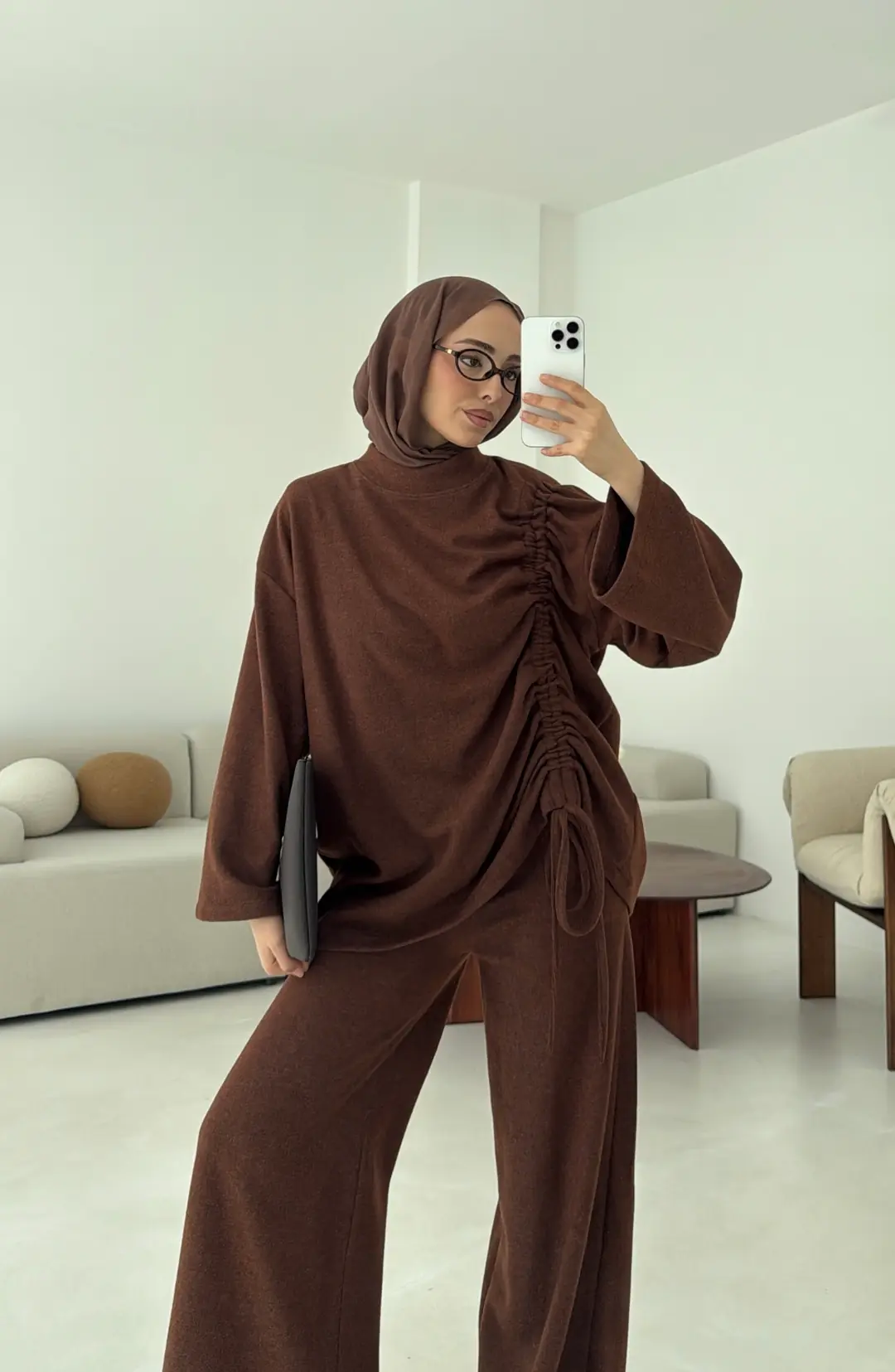 Büzgülü Takım Kahve - Görsel 7