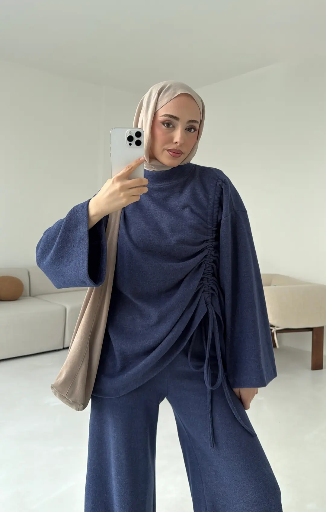 Büzgülü Takım Lacivert - Görsel 4