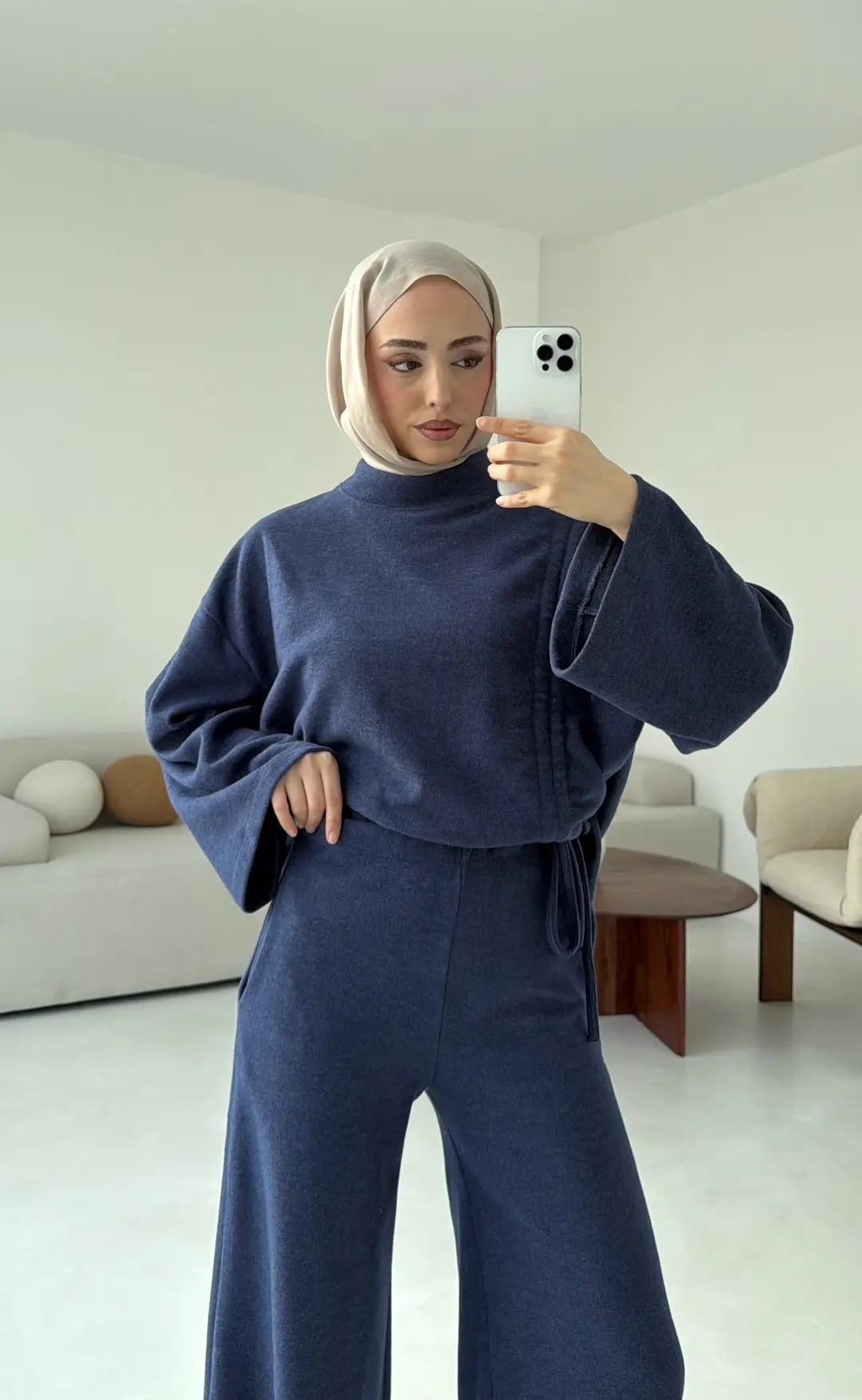 Büzgülü Takım Lacivert - Görsel 5