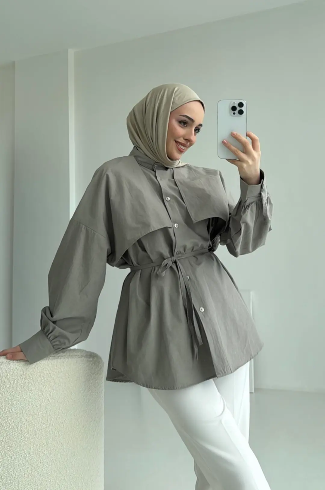 Çağla Bağlamalı Gömlek - Görsel 6