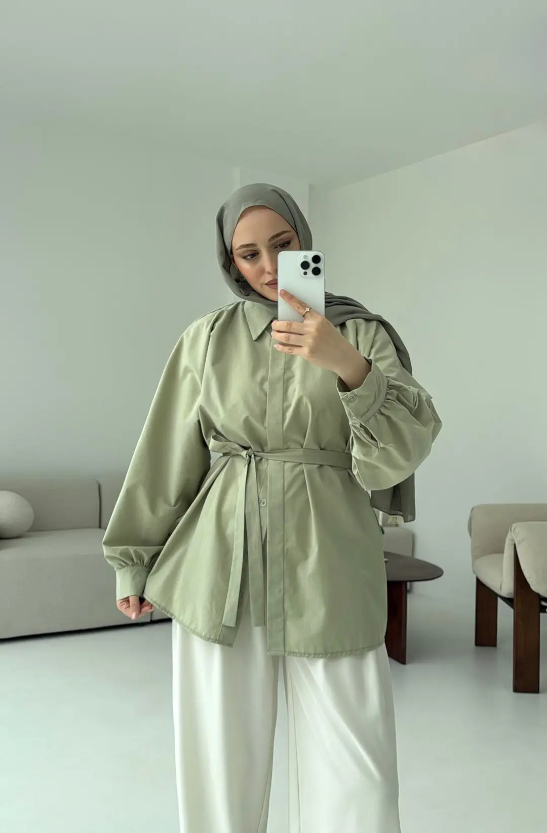 Cagla Balon Kol Bağlamalı Gömlek