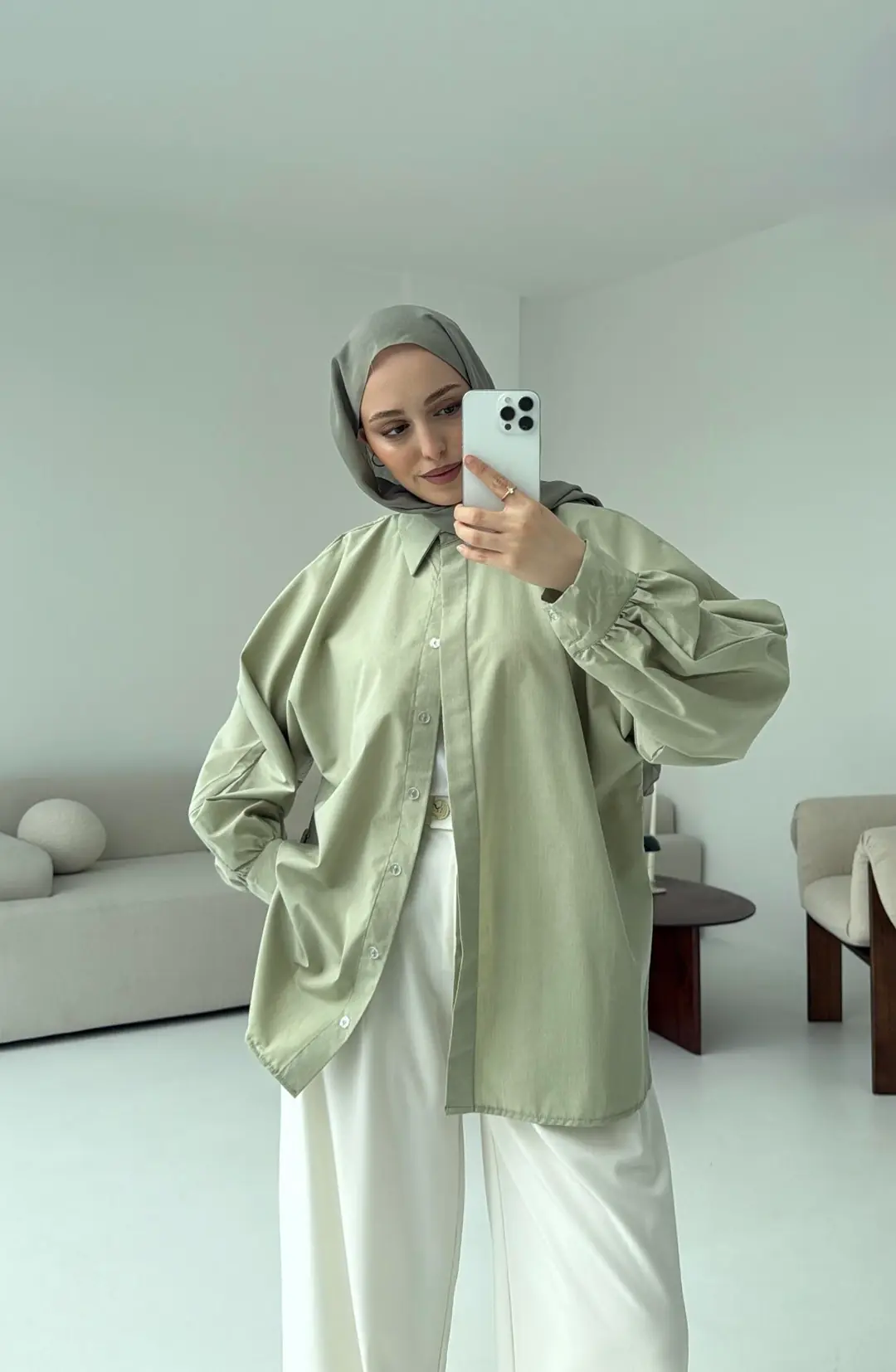 Cagla Balon Kol Bağlamalı Gömlek - Görsel 4