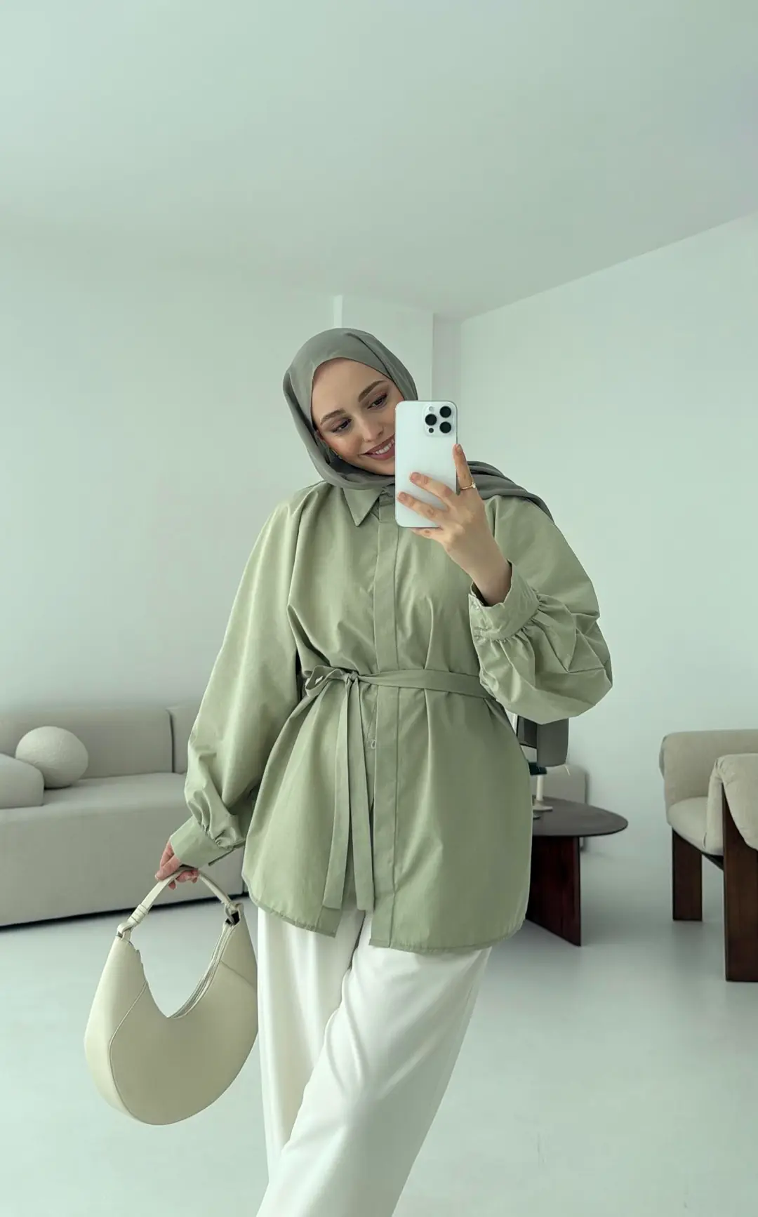 Cagla Balon Kol Bağlamalı Gömlek - Görsel 6