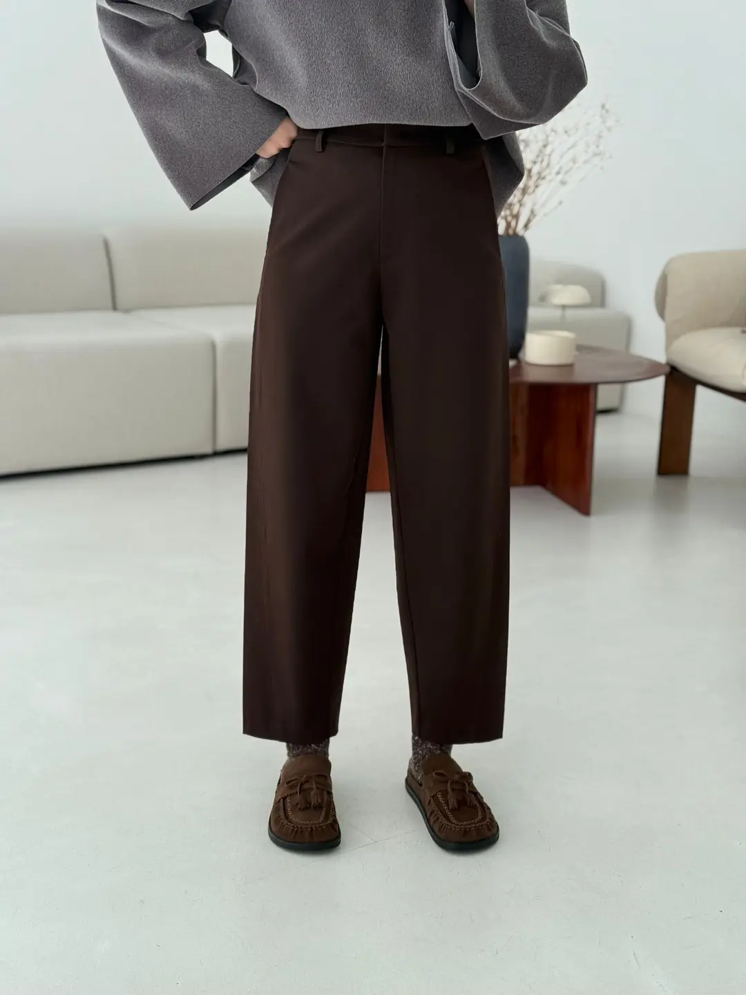 Carrot Kumaş Pantolon Kahve - Görsel 7