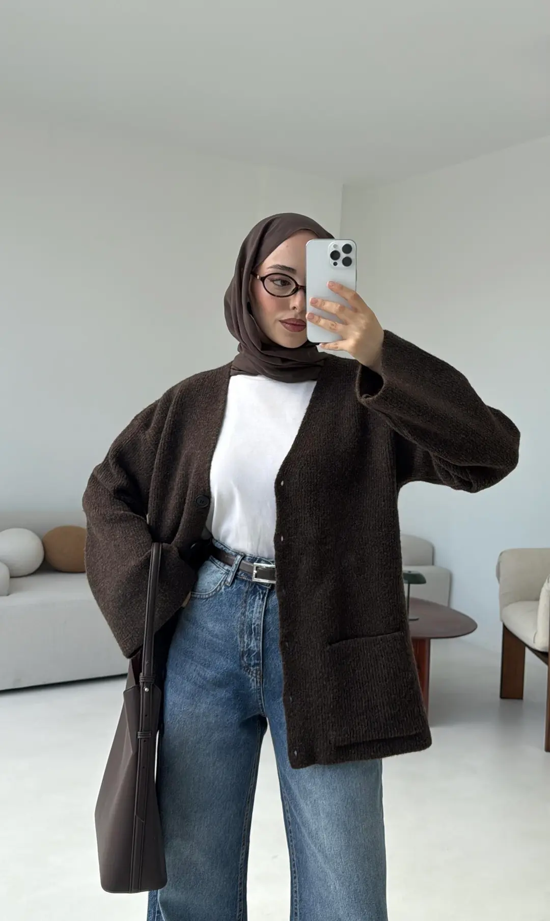 Cepli Premium Kalın Hırka Kahve - Görsel 2