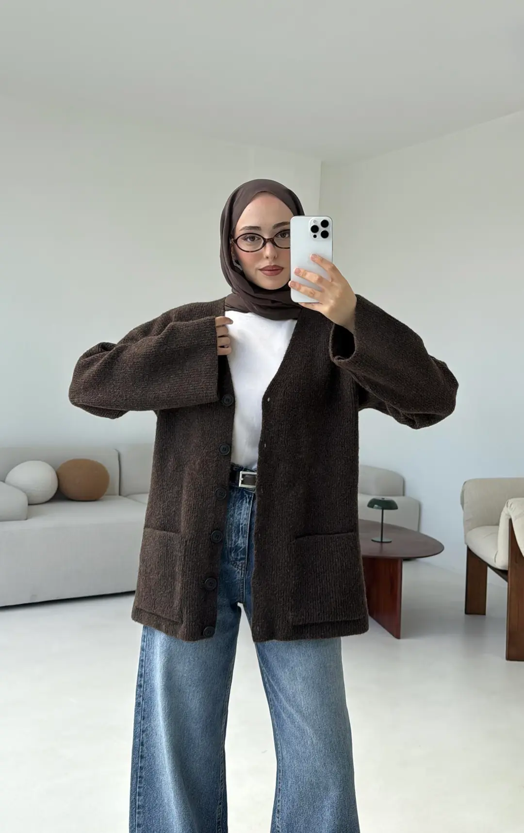 Cepli Premium Kalın Hırka Kahve - Görsel 4