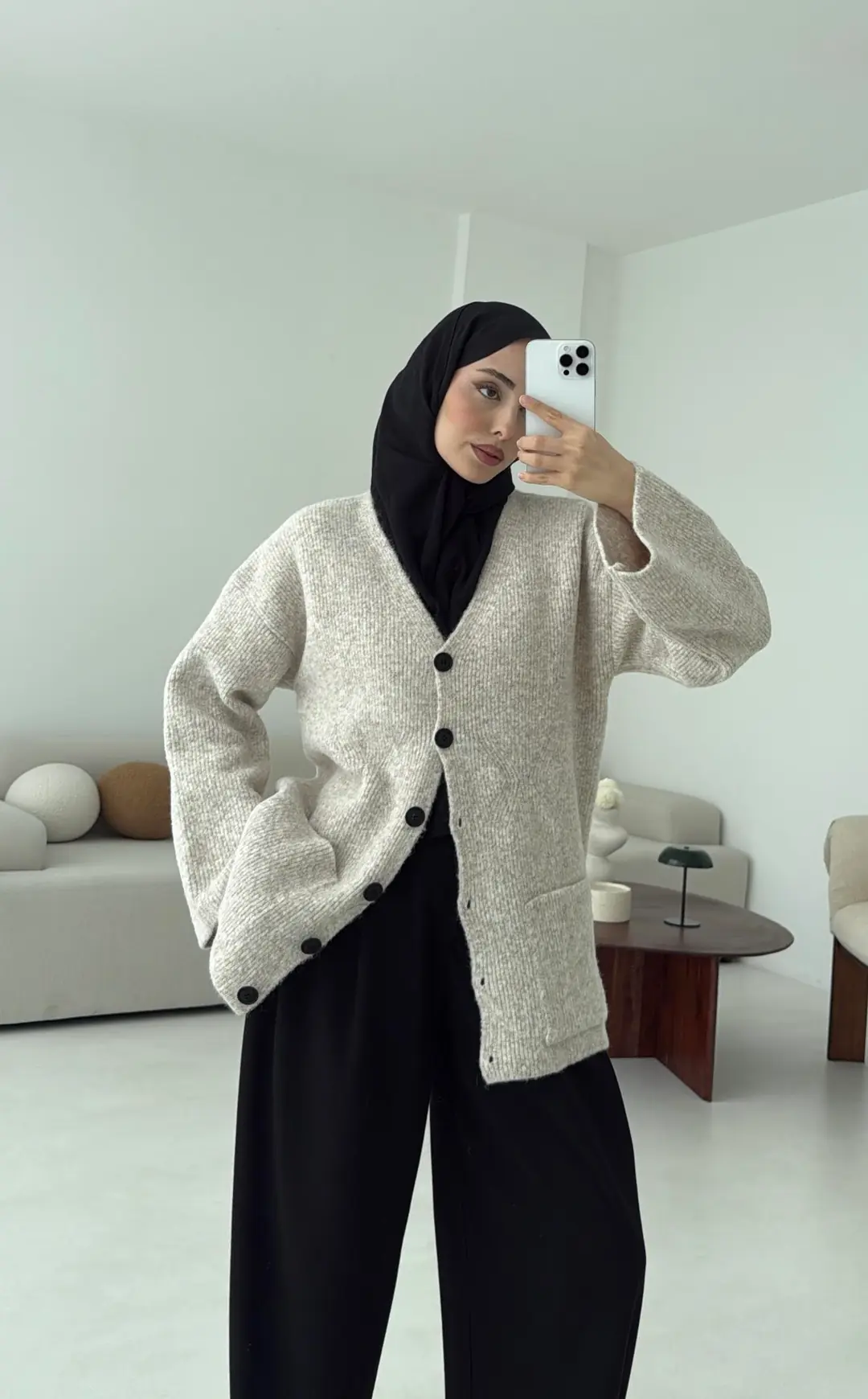 Cepli Premium Kalın Hırka Taş - Görsel 6