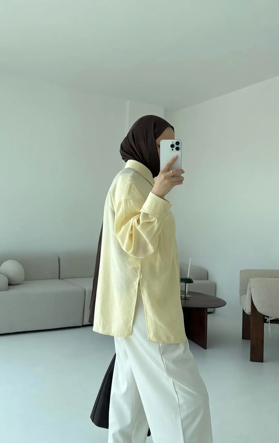 Çift Cep Gömlek Sarı - Görsel 7