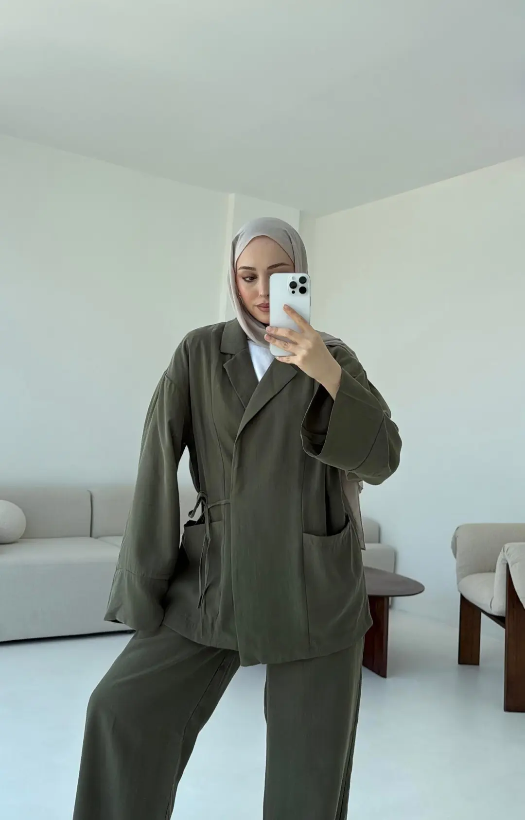 Çift Cepli Takım Haki - Görsel 7